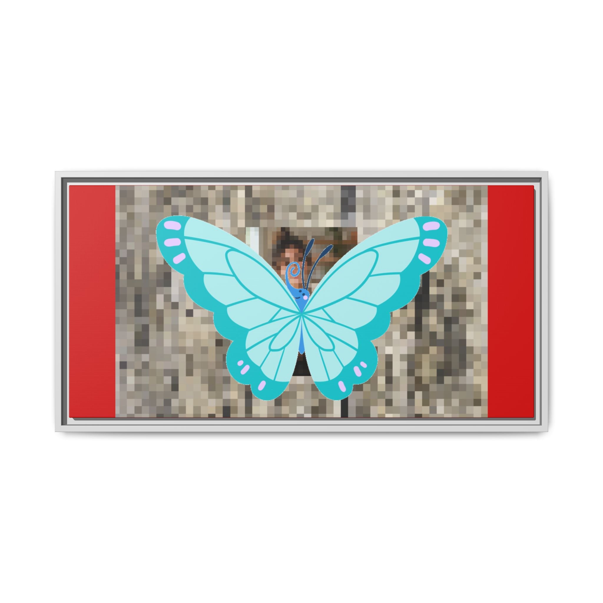 Blue Butterfly Framed Canvas