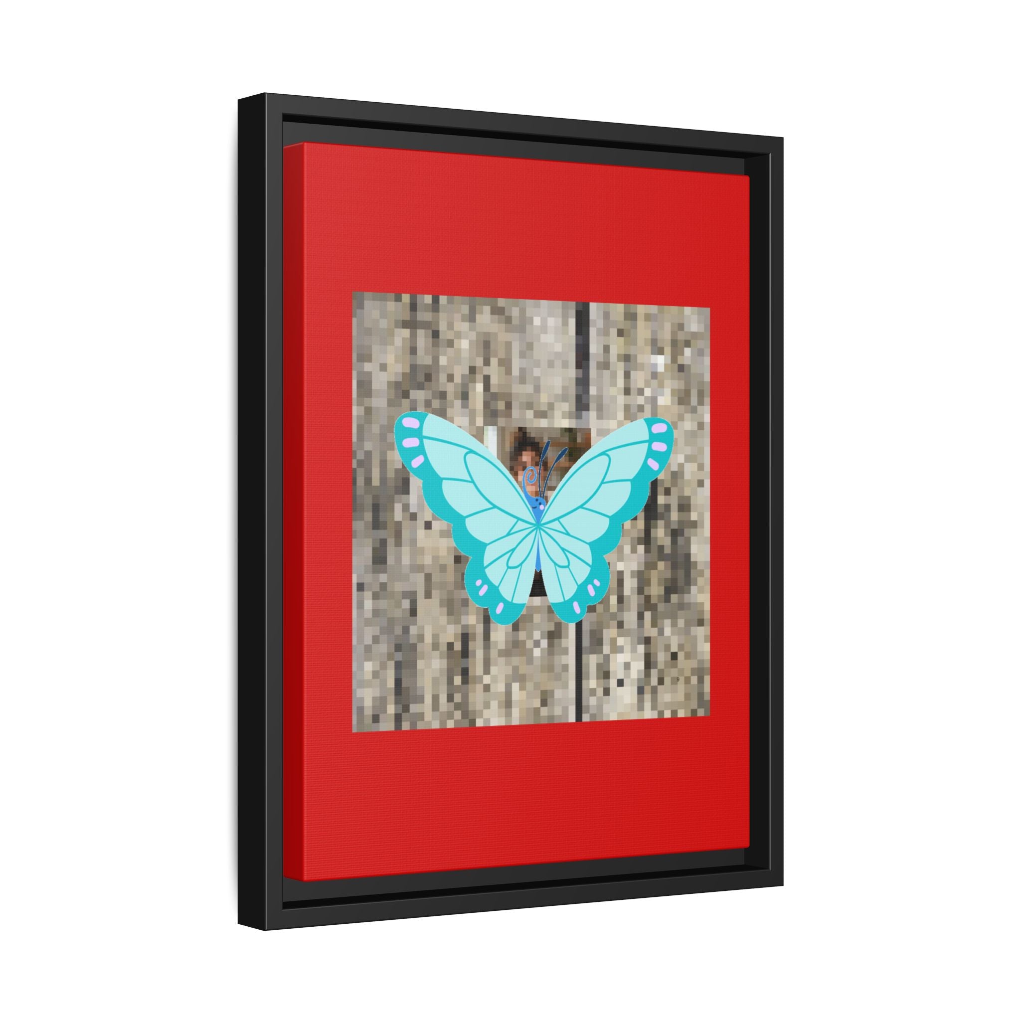 Blue Butterfly Framed Canvas