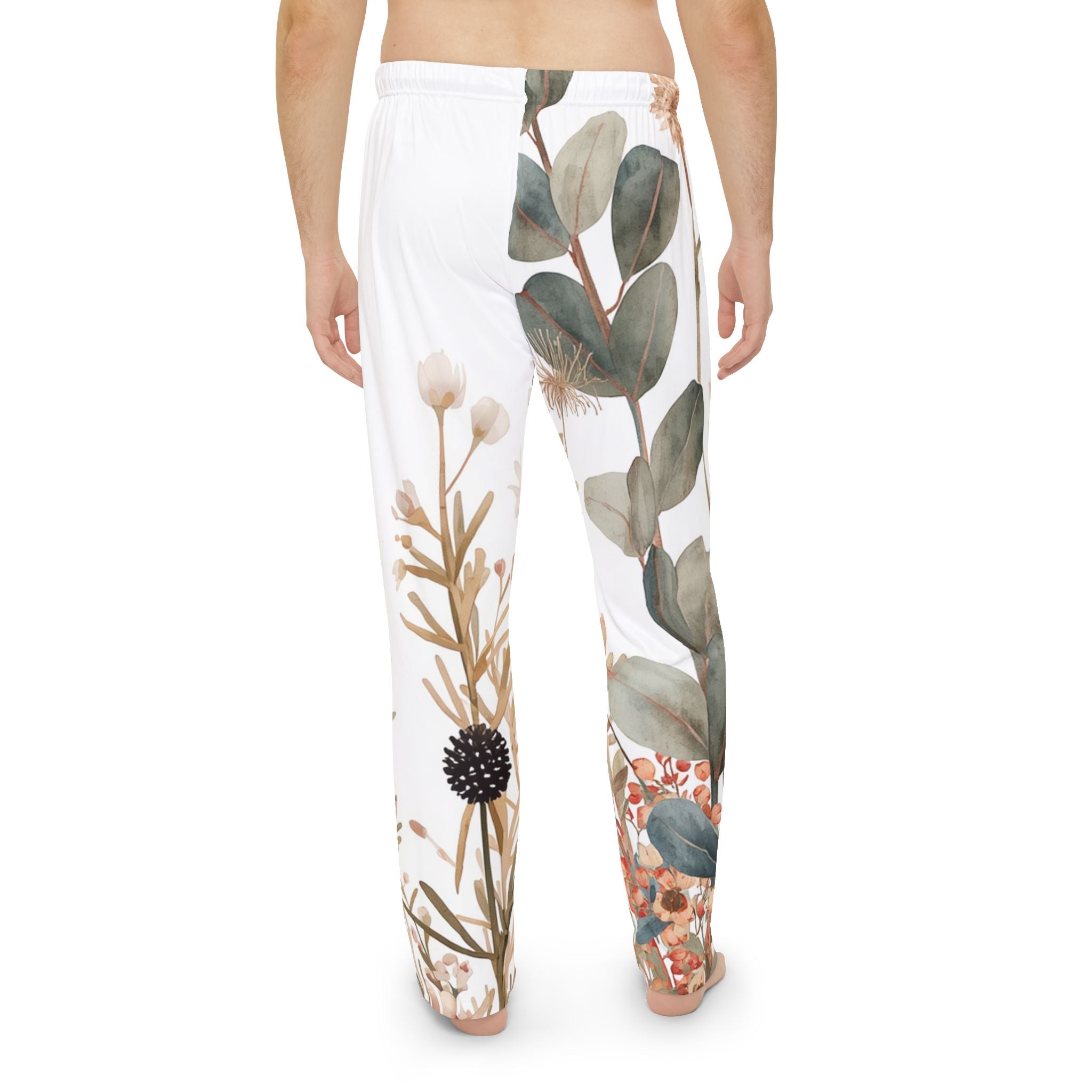 Floral Eucalyptus Lounge Pants β Menβs Botanical Pajama Trousers