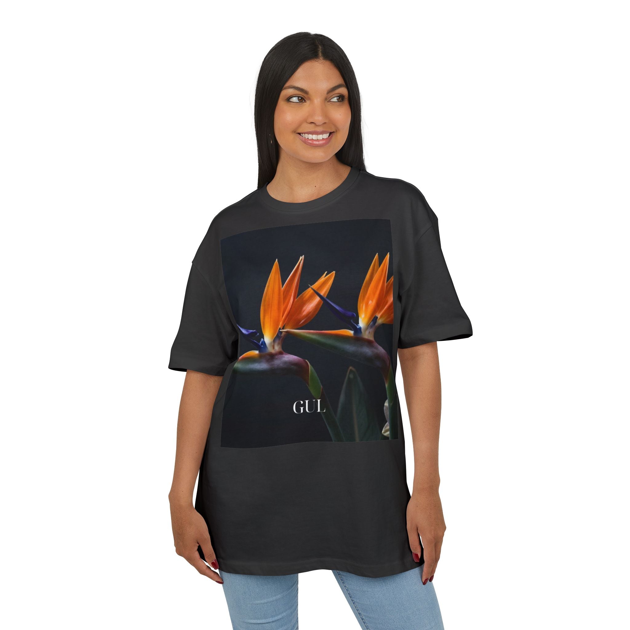 Botanical Night Tee — Bird of Paradise & Lantern Photo Graphic T-Shirt