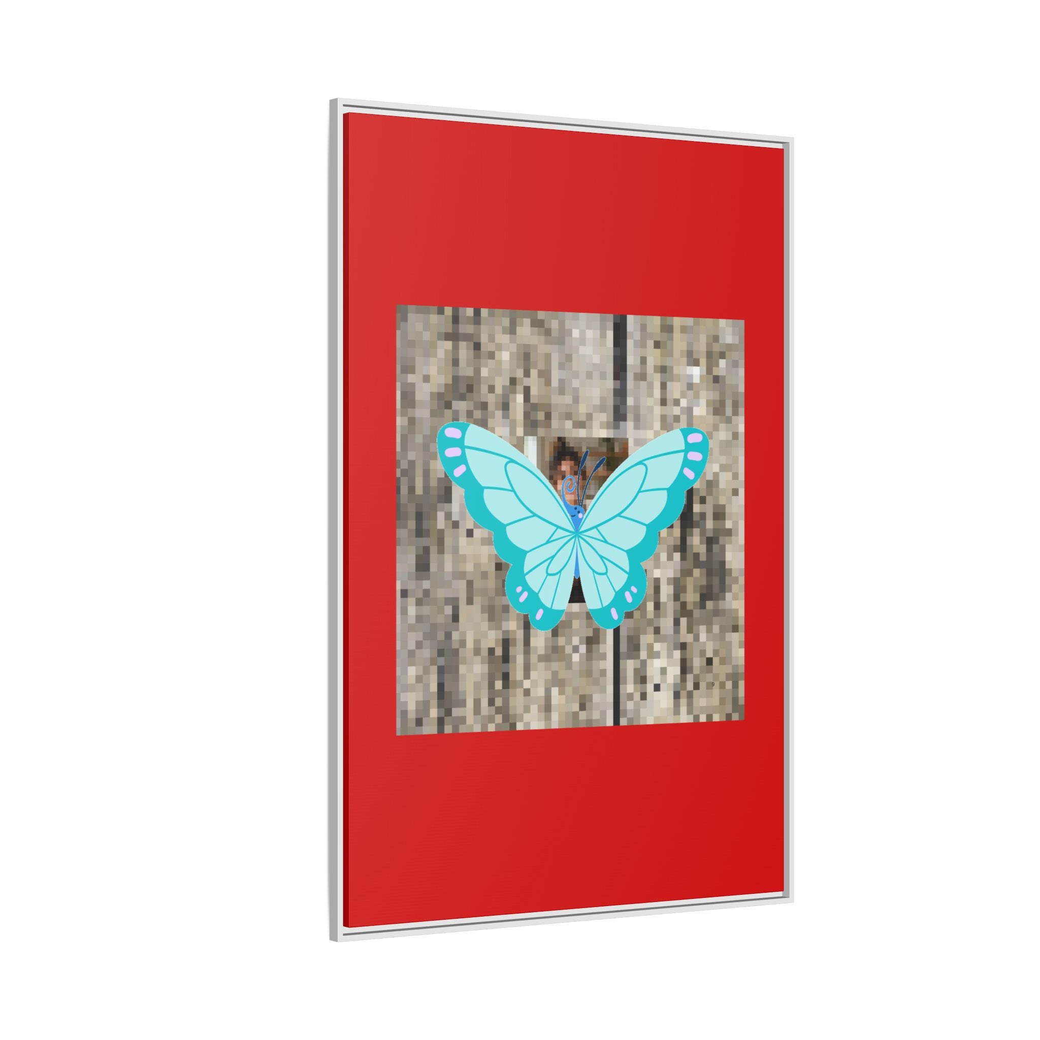 Blue Butterfly Framed Canvas