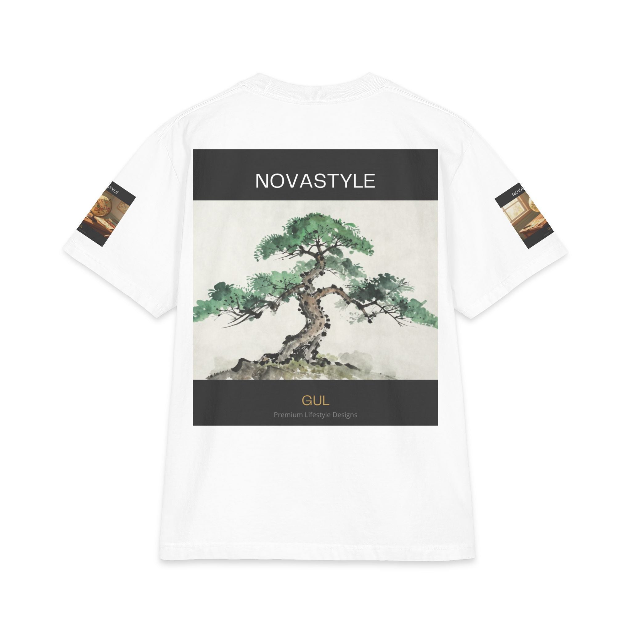 T-Shirt — NOVASTYLE Colorful Mandala & Bonsai Graphic Tee