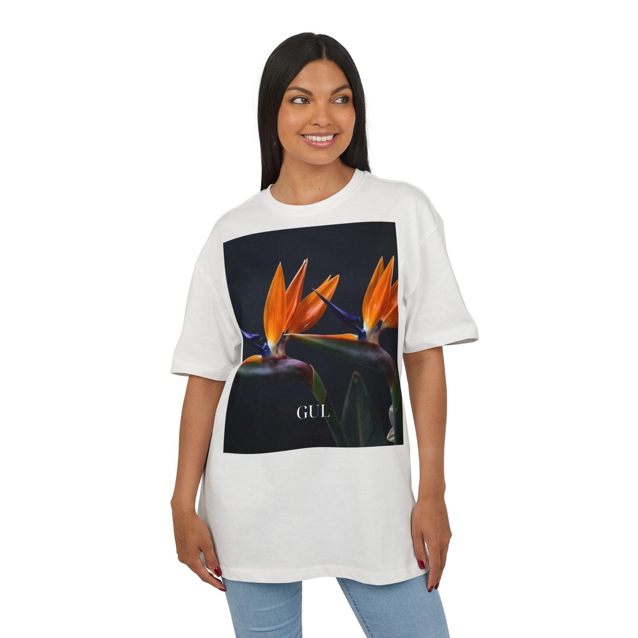 Botanical Night Tee — Bird of Paradise & Lantern Photo Graphic T-Shirt