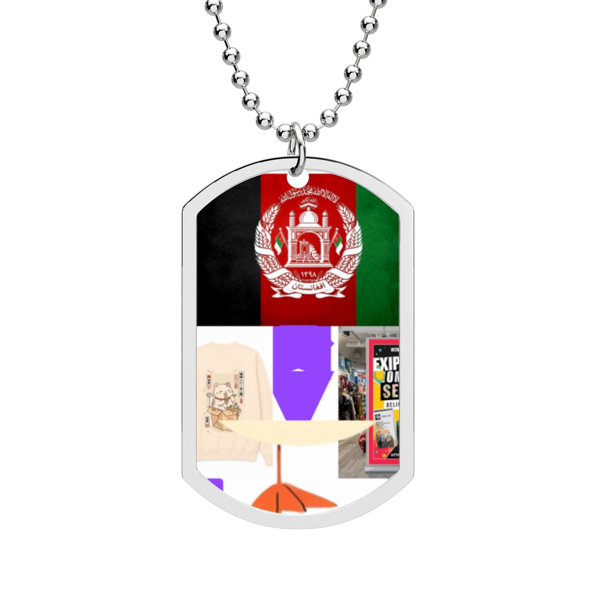 Afghanistan Flag Dog Tag Necklace — Personalized Military Tribute Pendant