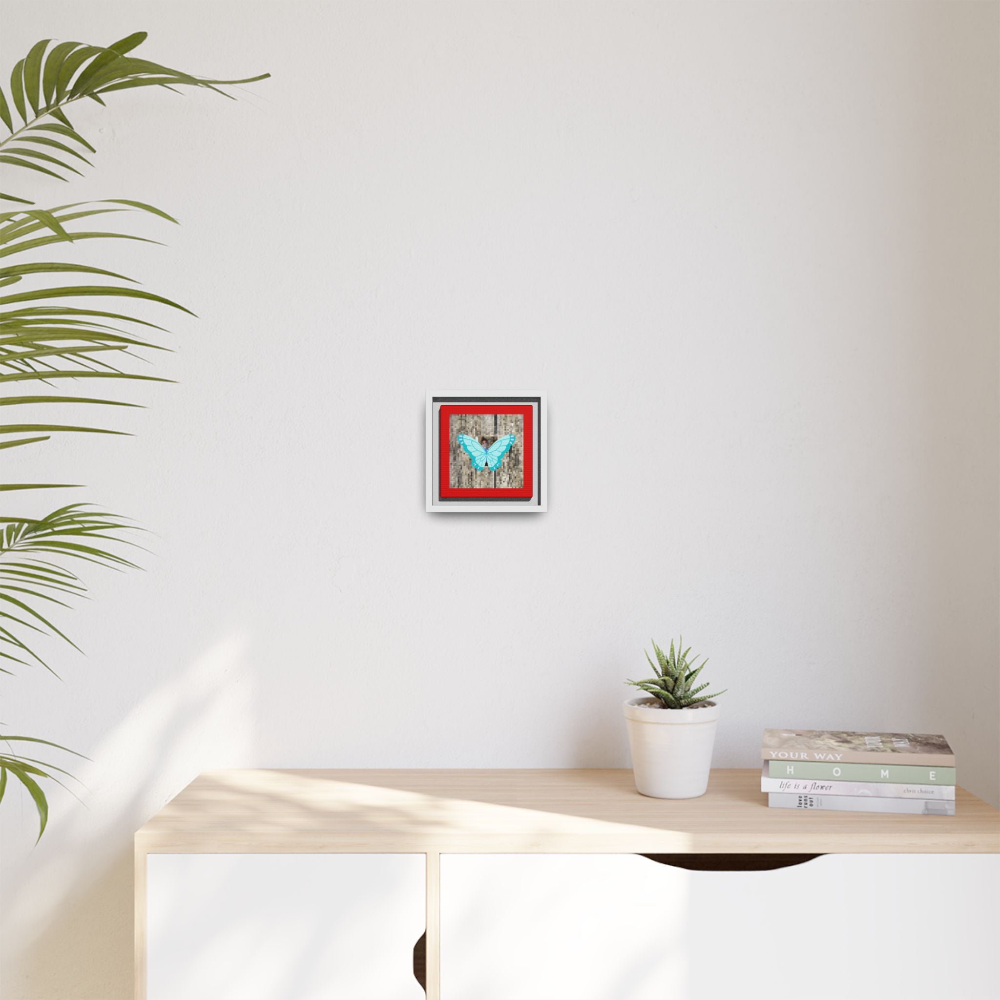 Blue Butterfly Framed Canvas