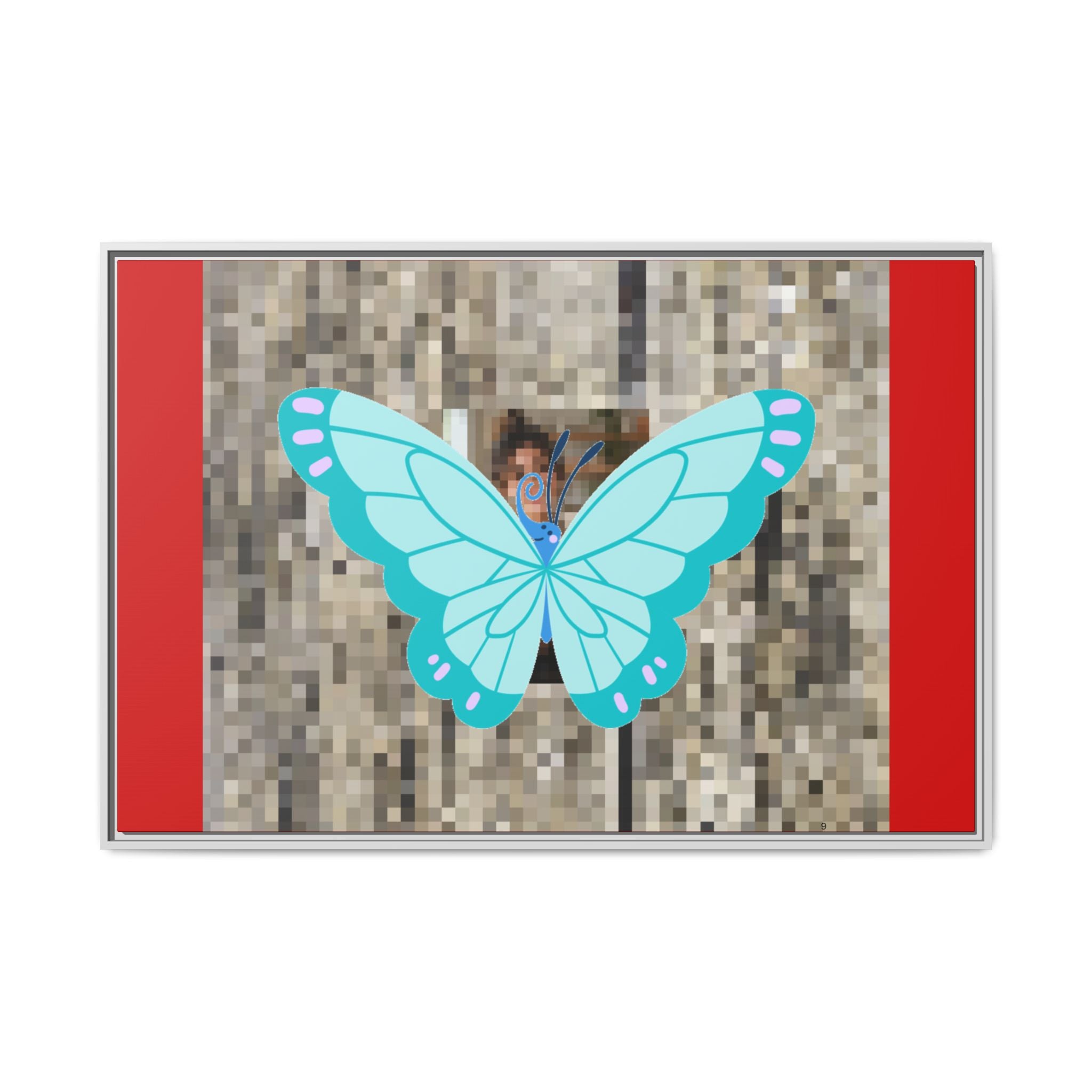 Blue Butterfly Framed Canvas Art — matte multi-color wall print, gallery view 13, NovaStyle