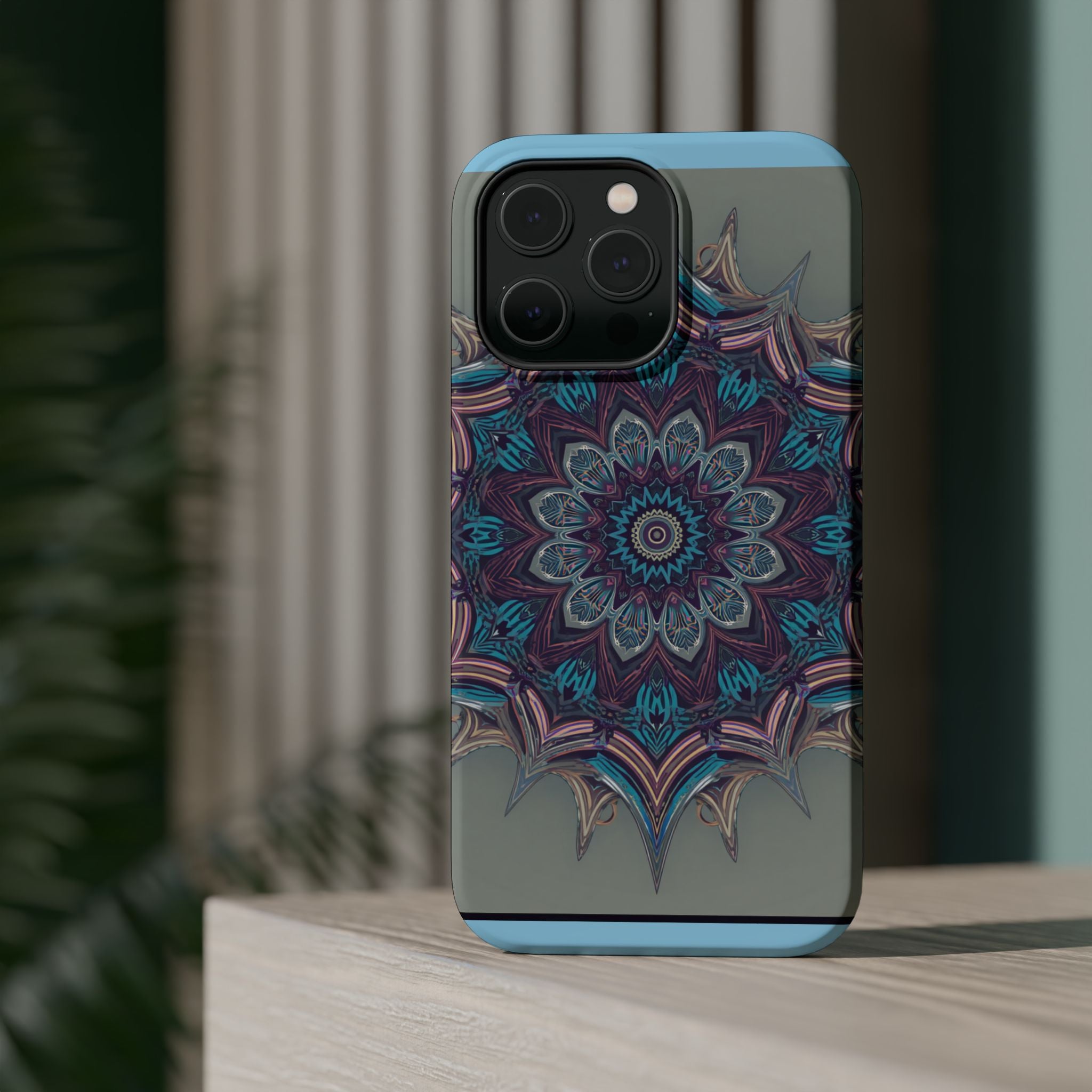 Phone Case — Blue Purple Mandala Magnetic Impact-Resistant Case