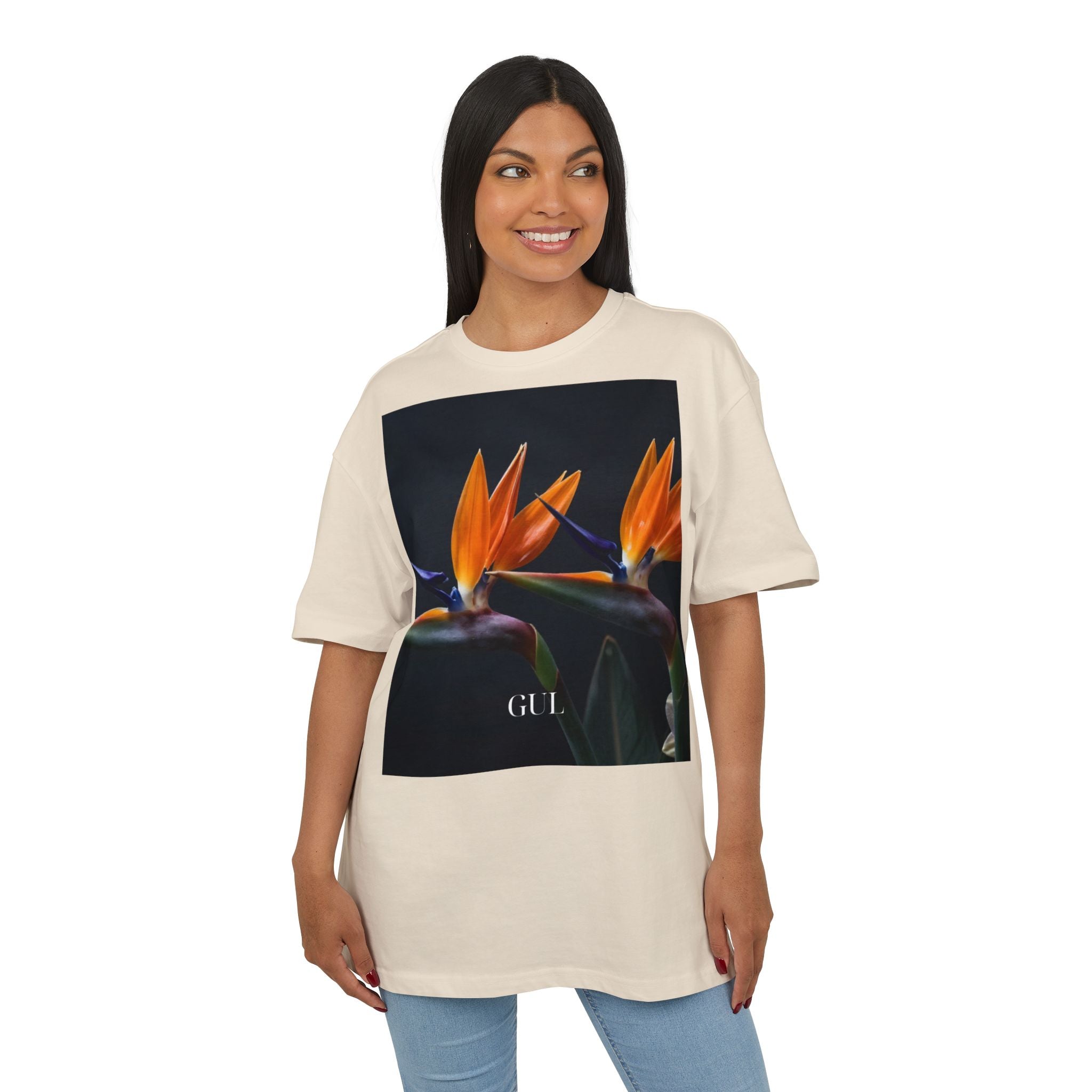 Botanical Night Tee — Bird of Paradise & Lantern Photo Graphic T-Shirt
