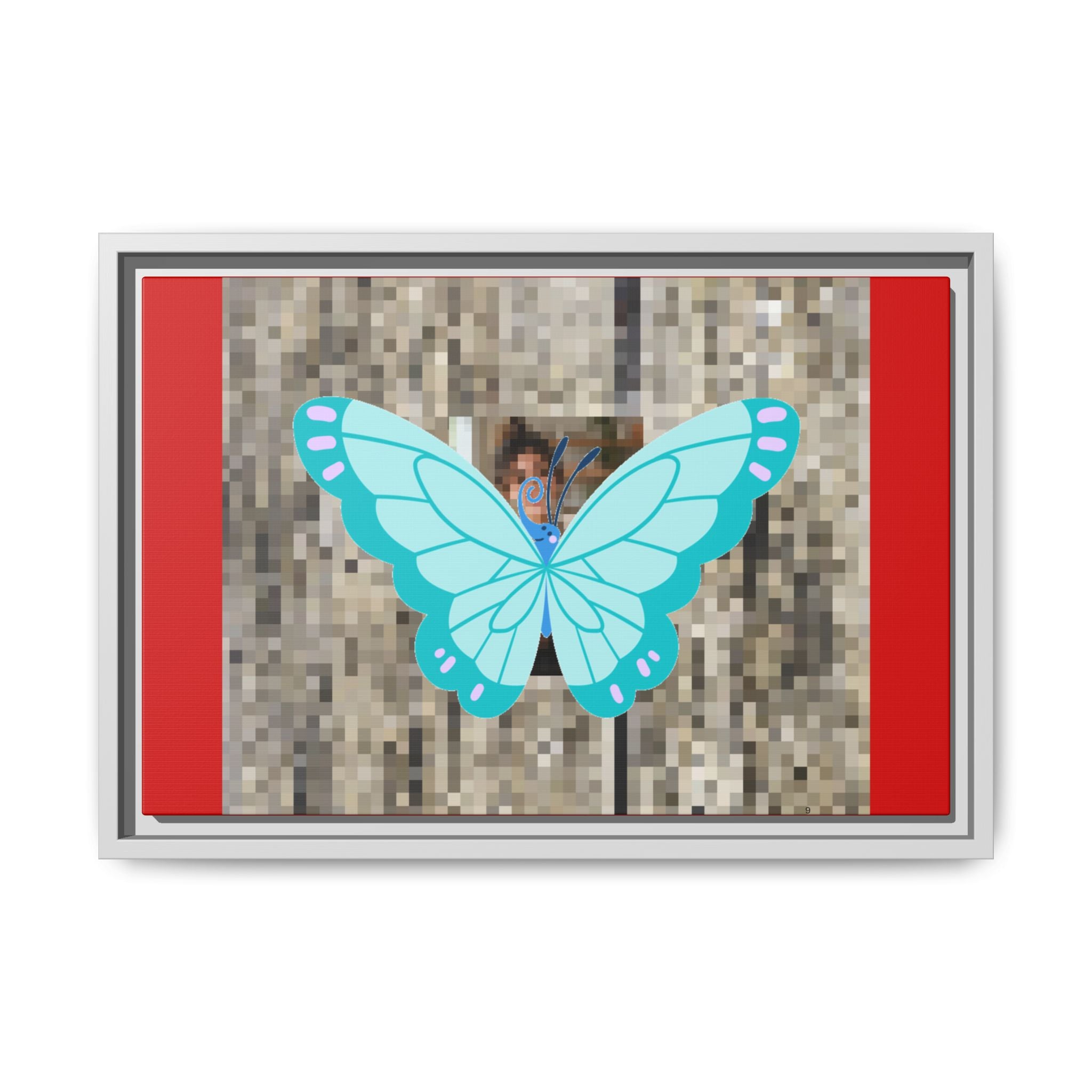 Blue Butterfly Framed Canvas Art — matte multi-color wall print, gallery view 36, NovaStyle
