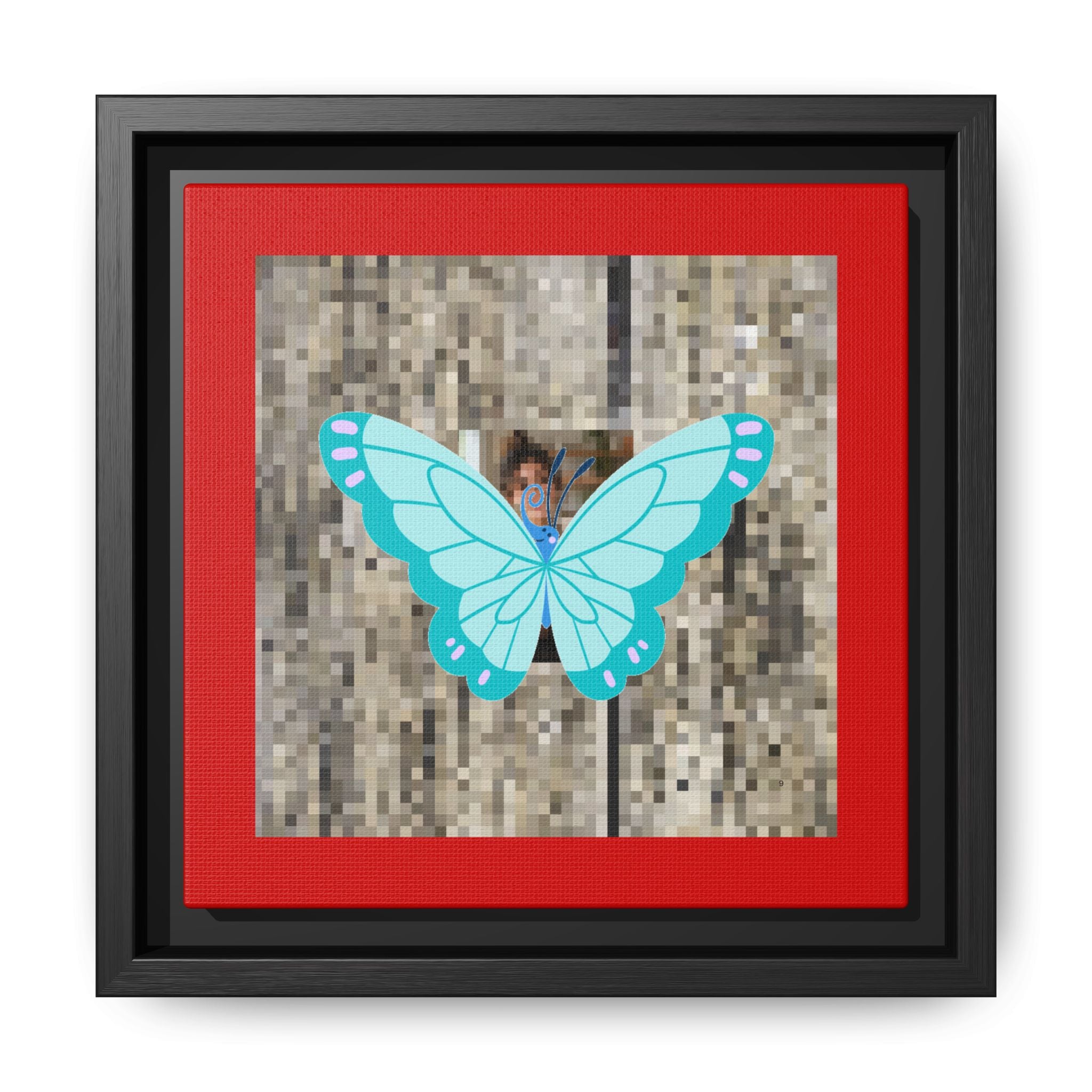 Blue Butterfly Framed Canvas Art — matte multi-color wall print, gallery view 15, NovaStyle