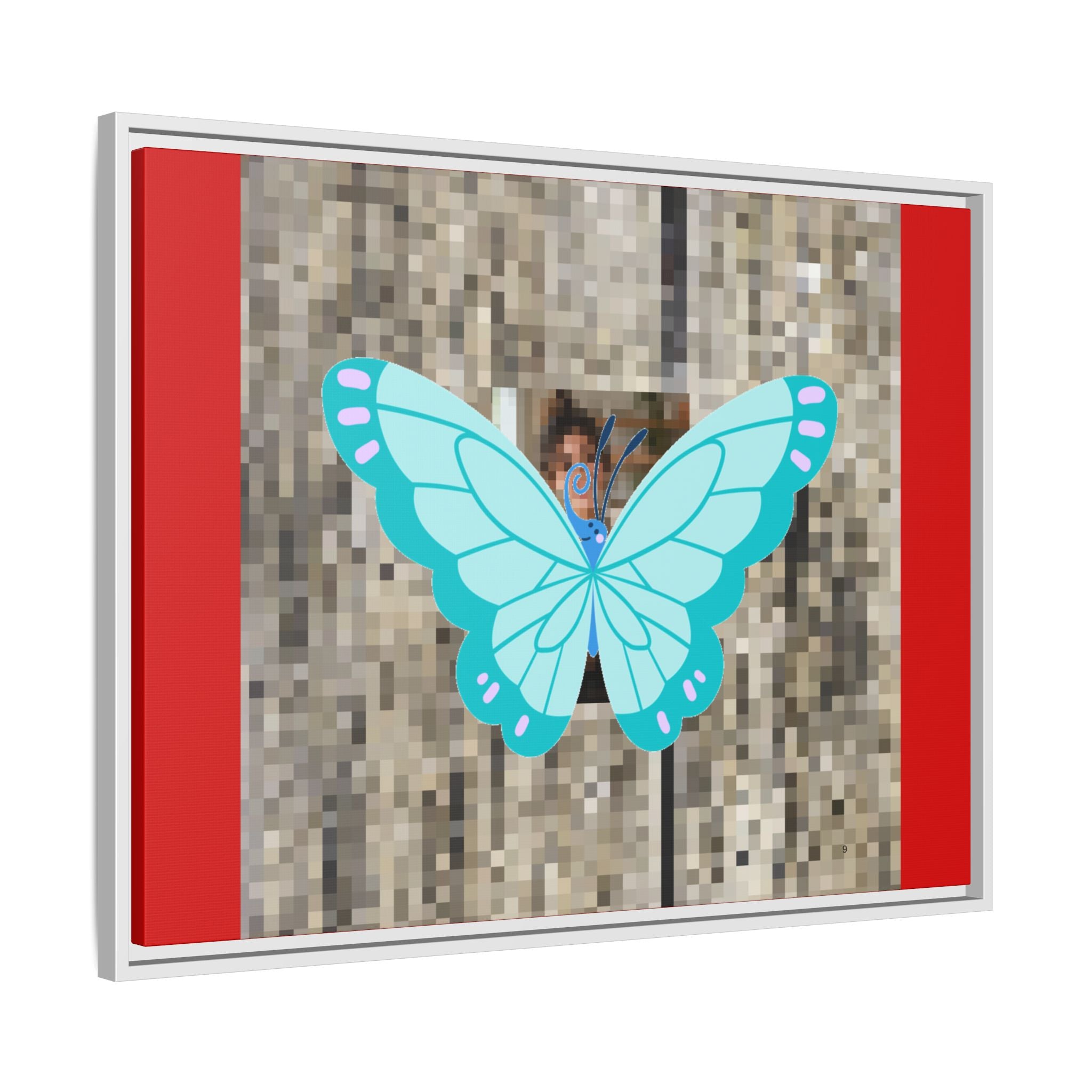 Blue Butterfly Framed Canvas