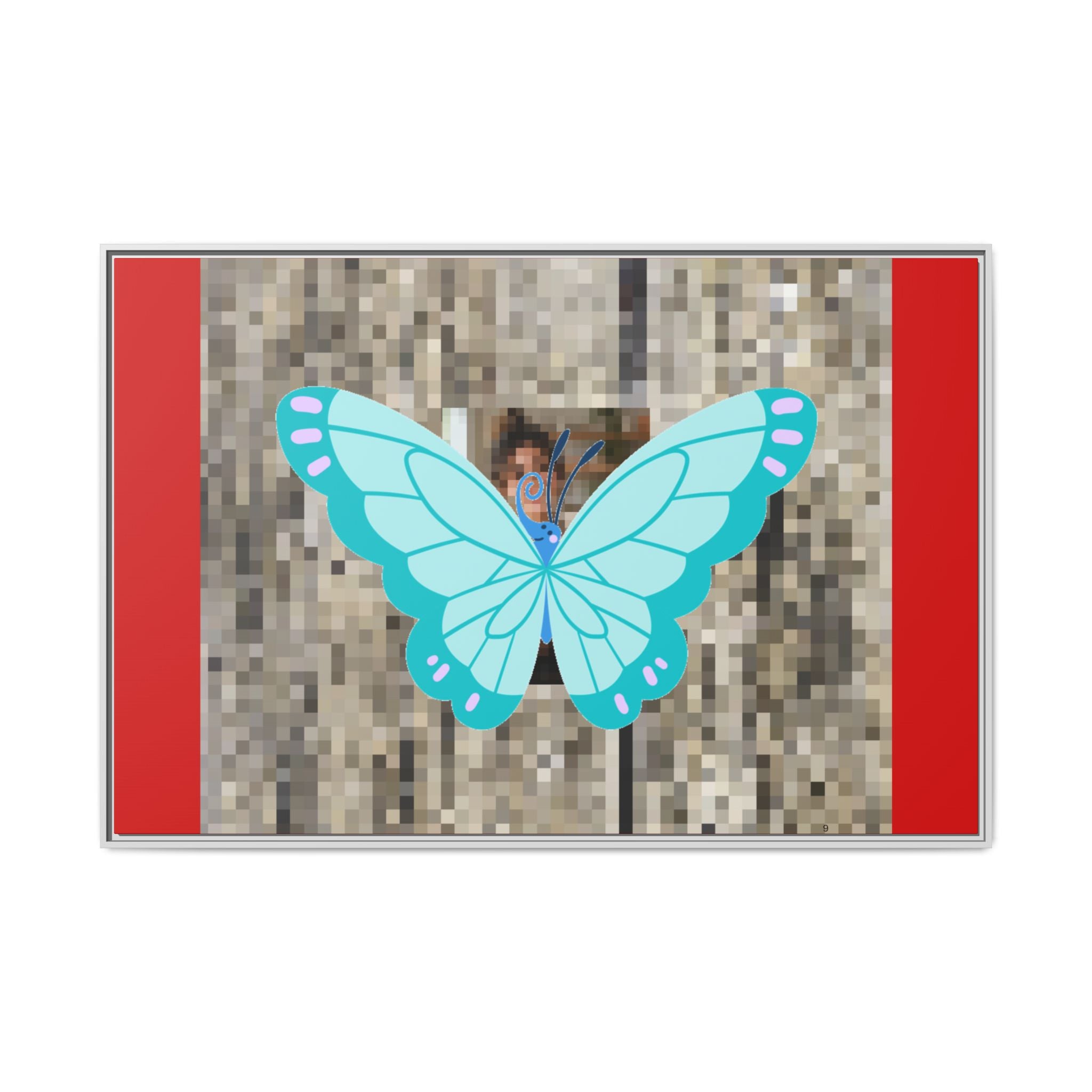 Blue Butterfly Framed Canvas Art — matte multi-color wall print, gallery view 17, NovaStyle