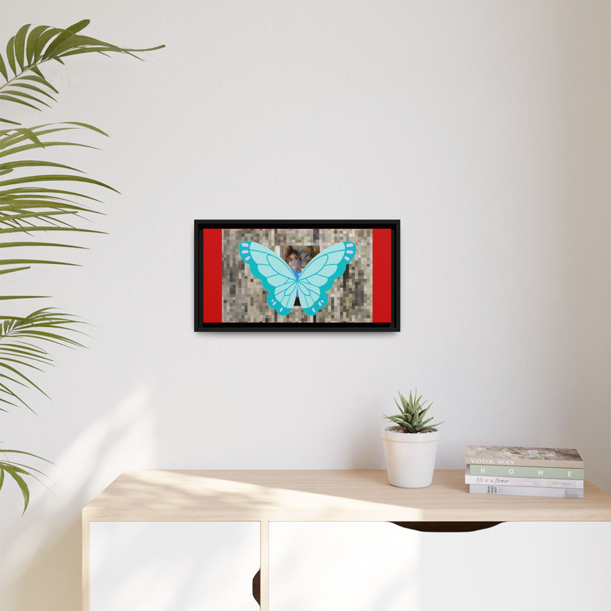 Blue Butterfly Framed Canvas
