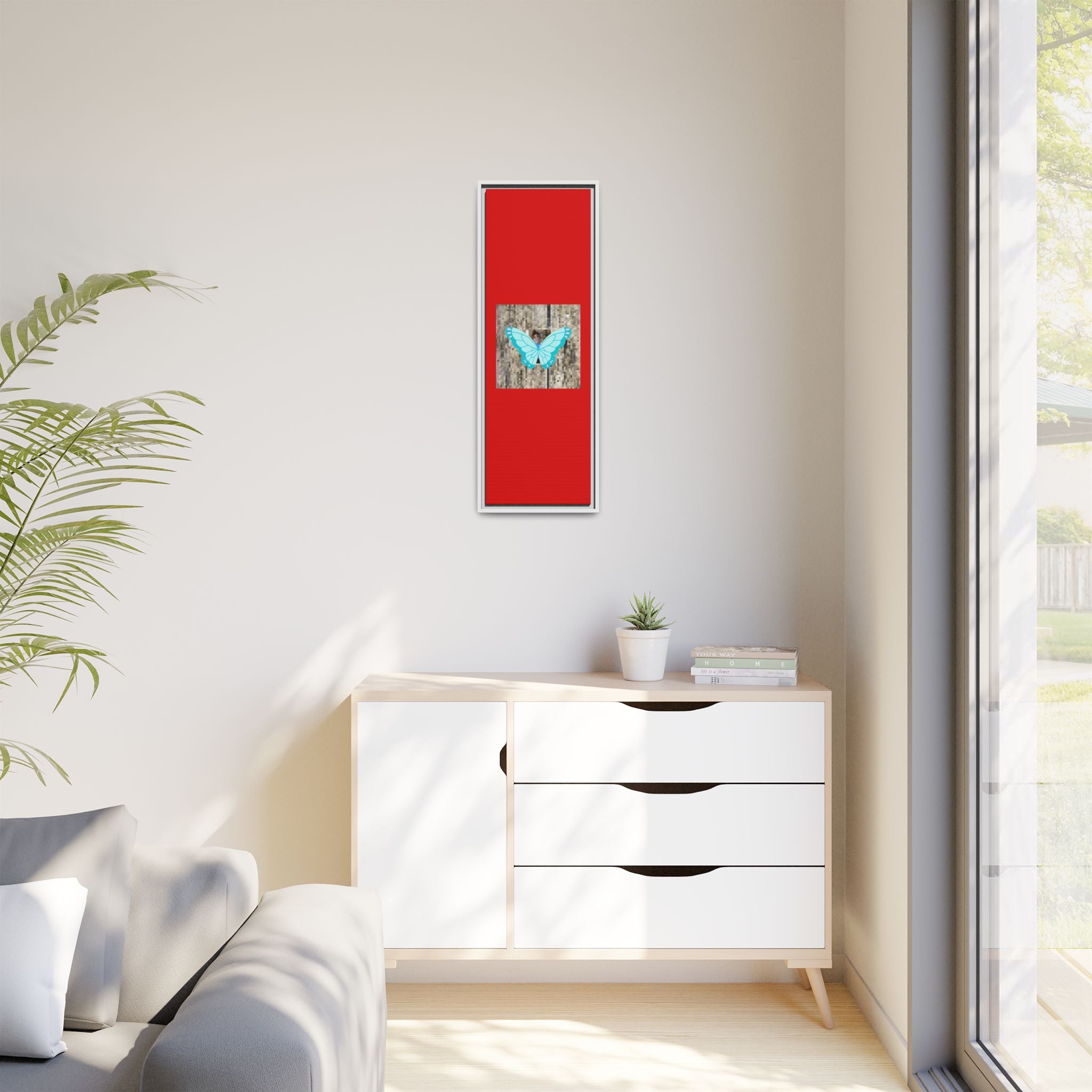 Blue Butterfly Framed Canvas