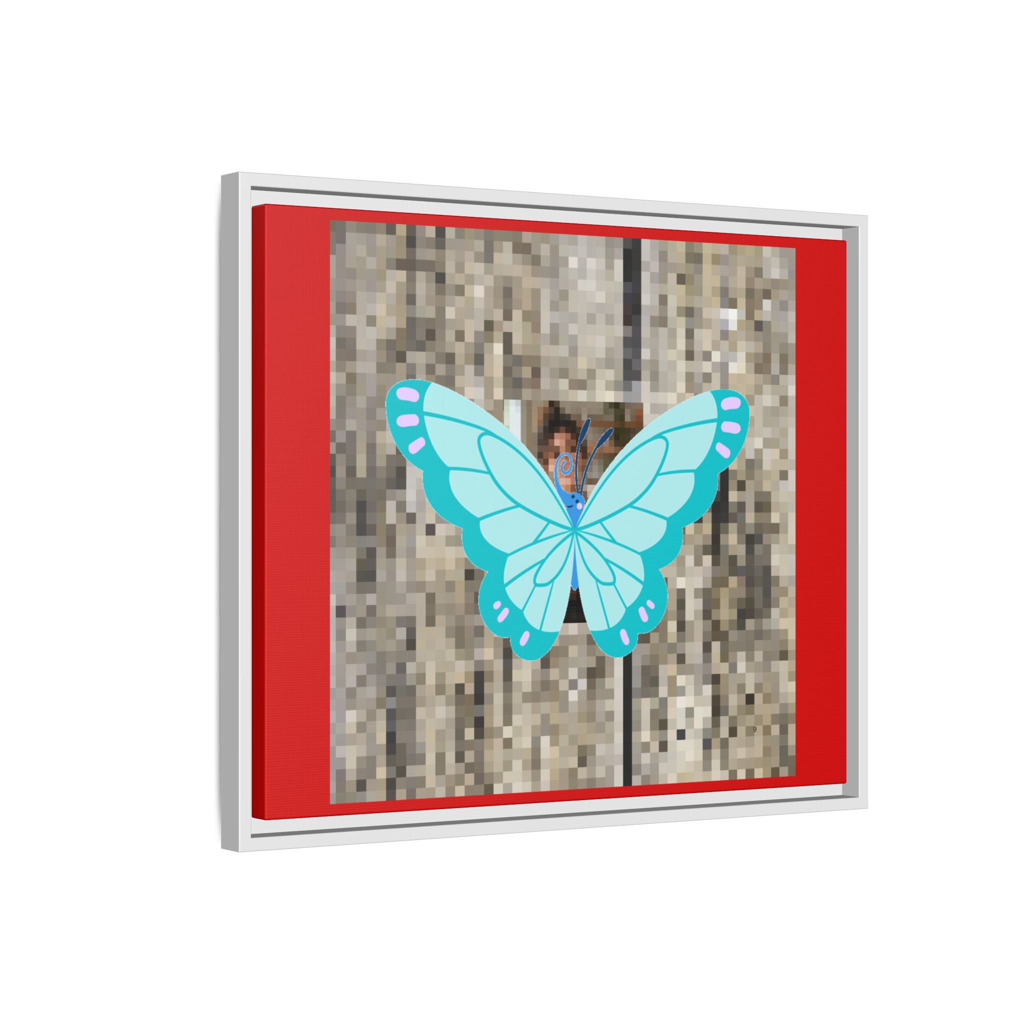 Blue Butterfly Framed Canvas