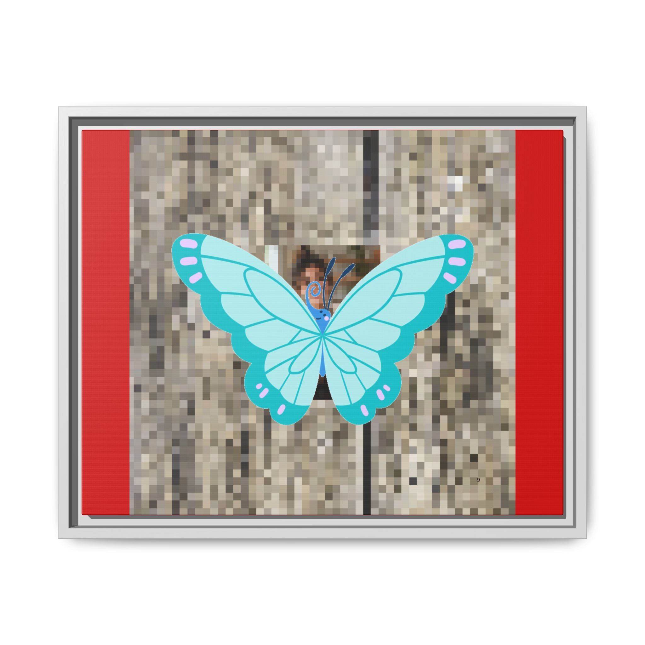 Blue Butterfly Framed Canvas Art — matte multi-color wall print, gallery view 27, NovaStyle