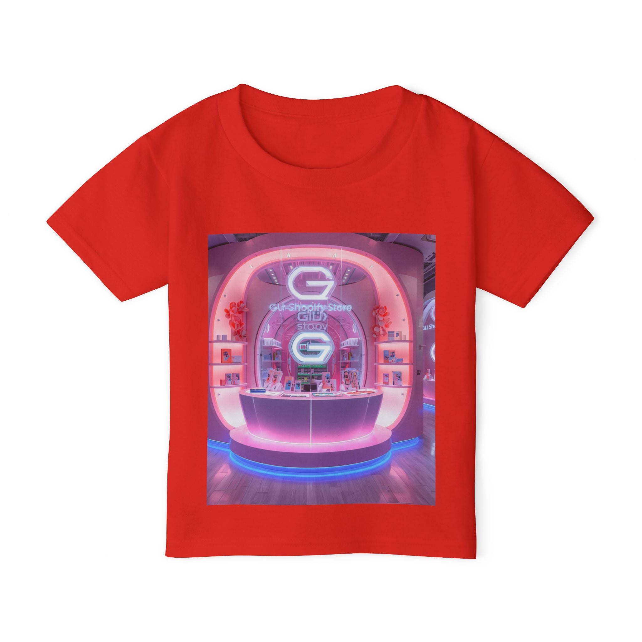 Toddler T-Shirt — Colorful Neon Shop & Rainbow Shopping Bag Graphic