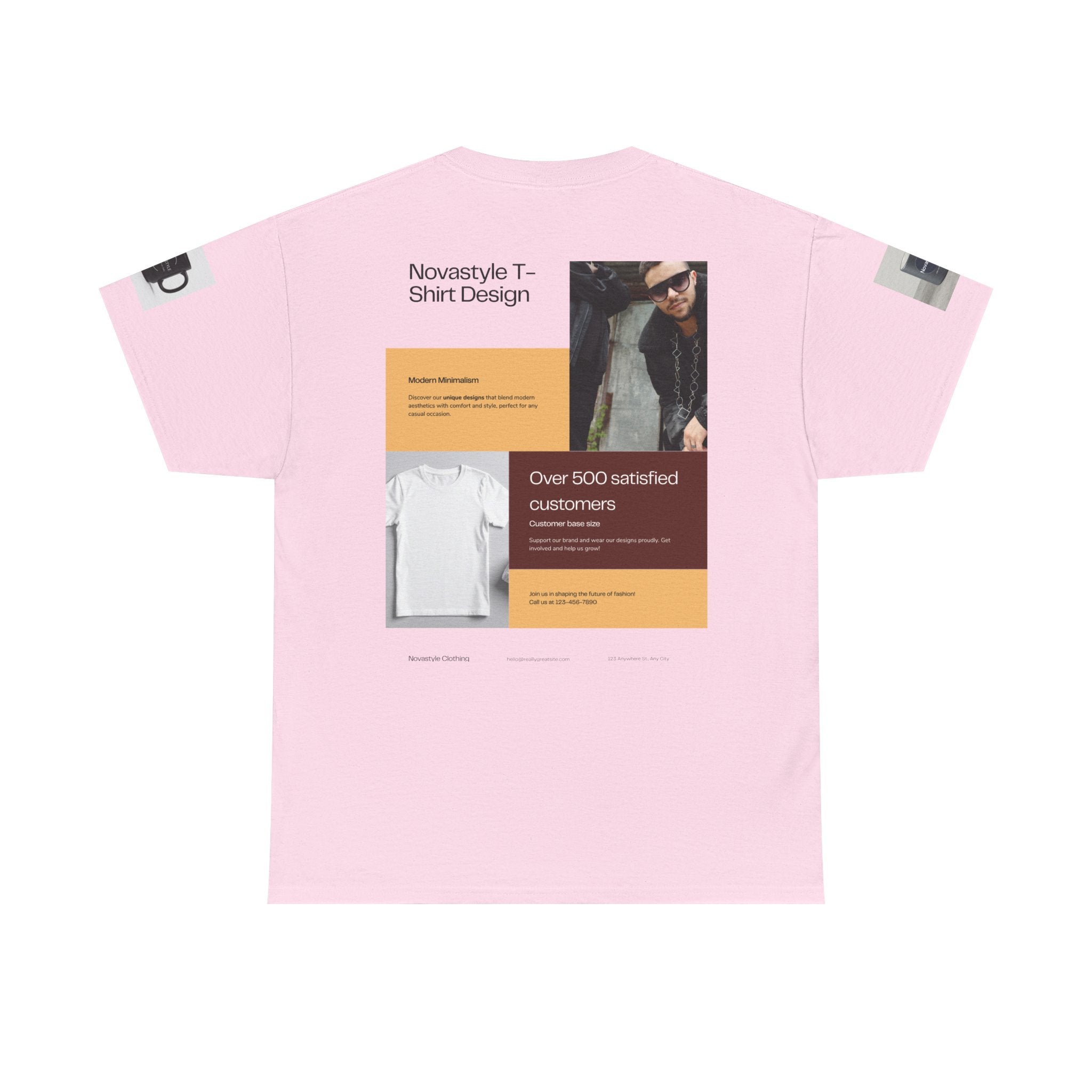 Graphic Tee — Novastyle Minimal Logo & Poster Print T-Shirt