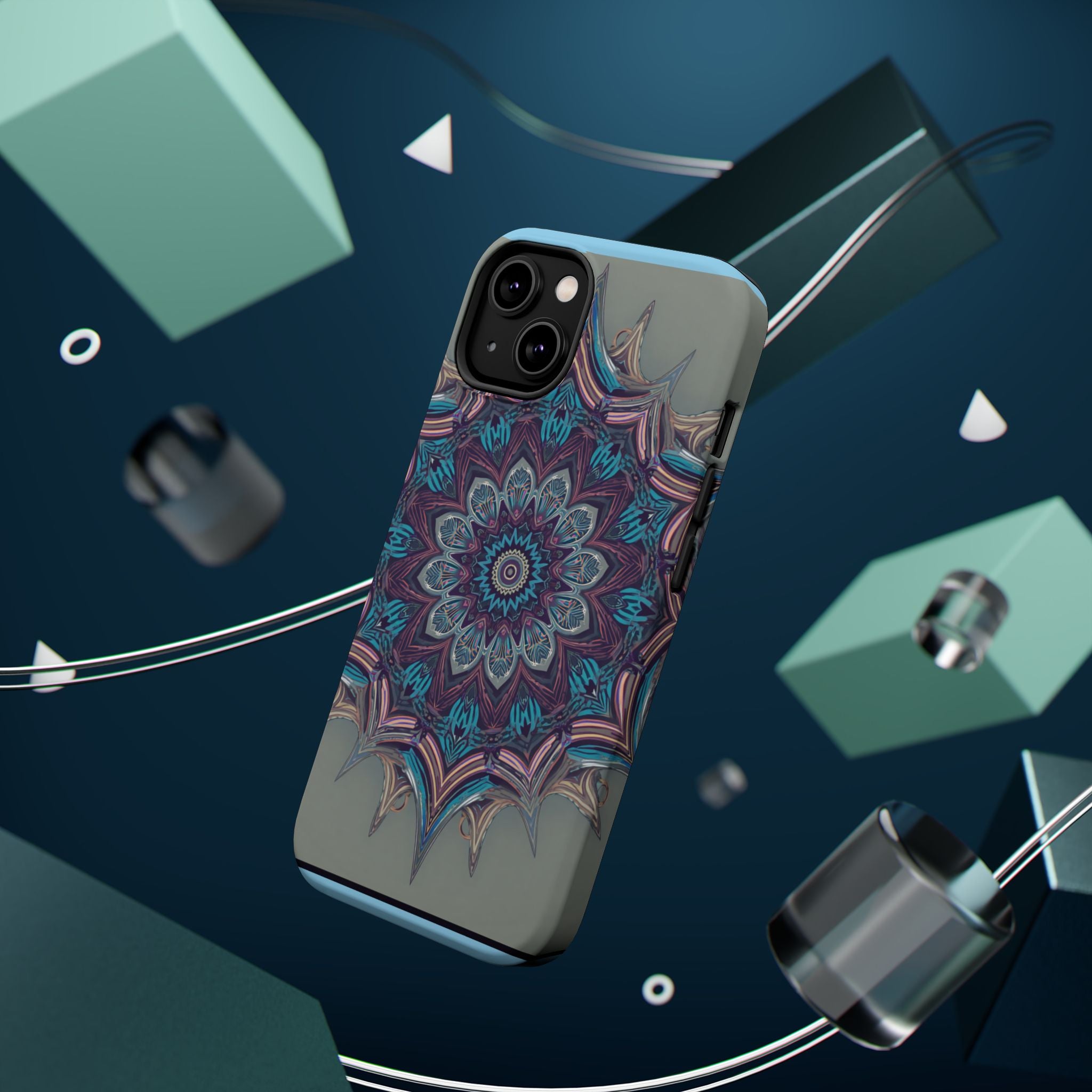 Phone Case — Blue Purple Mandala Magnetic Impact-Resistant Case