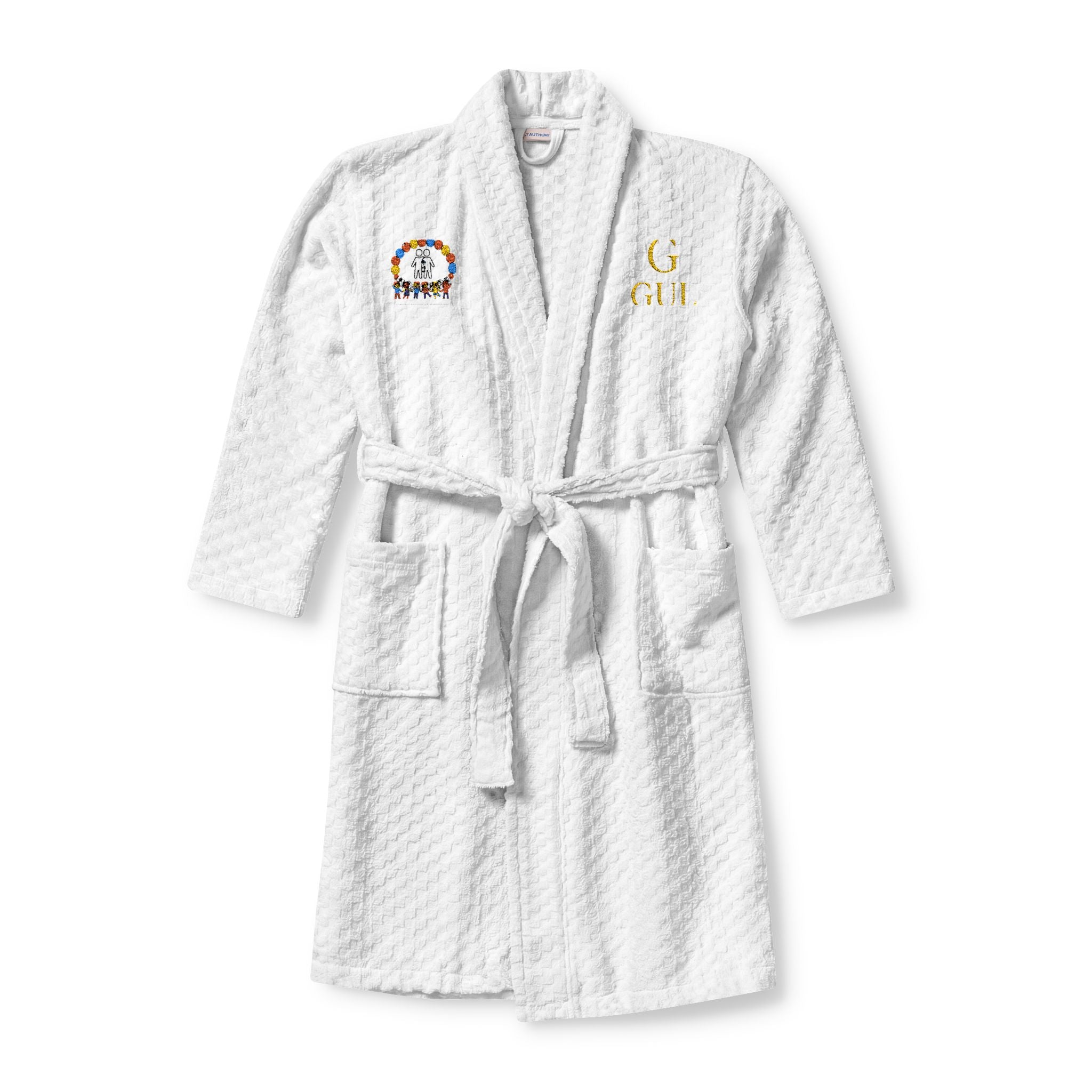 Embroidered Terry Shawl Robe — Custom Spa Robe with Monogram