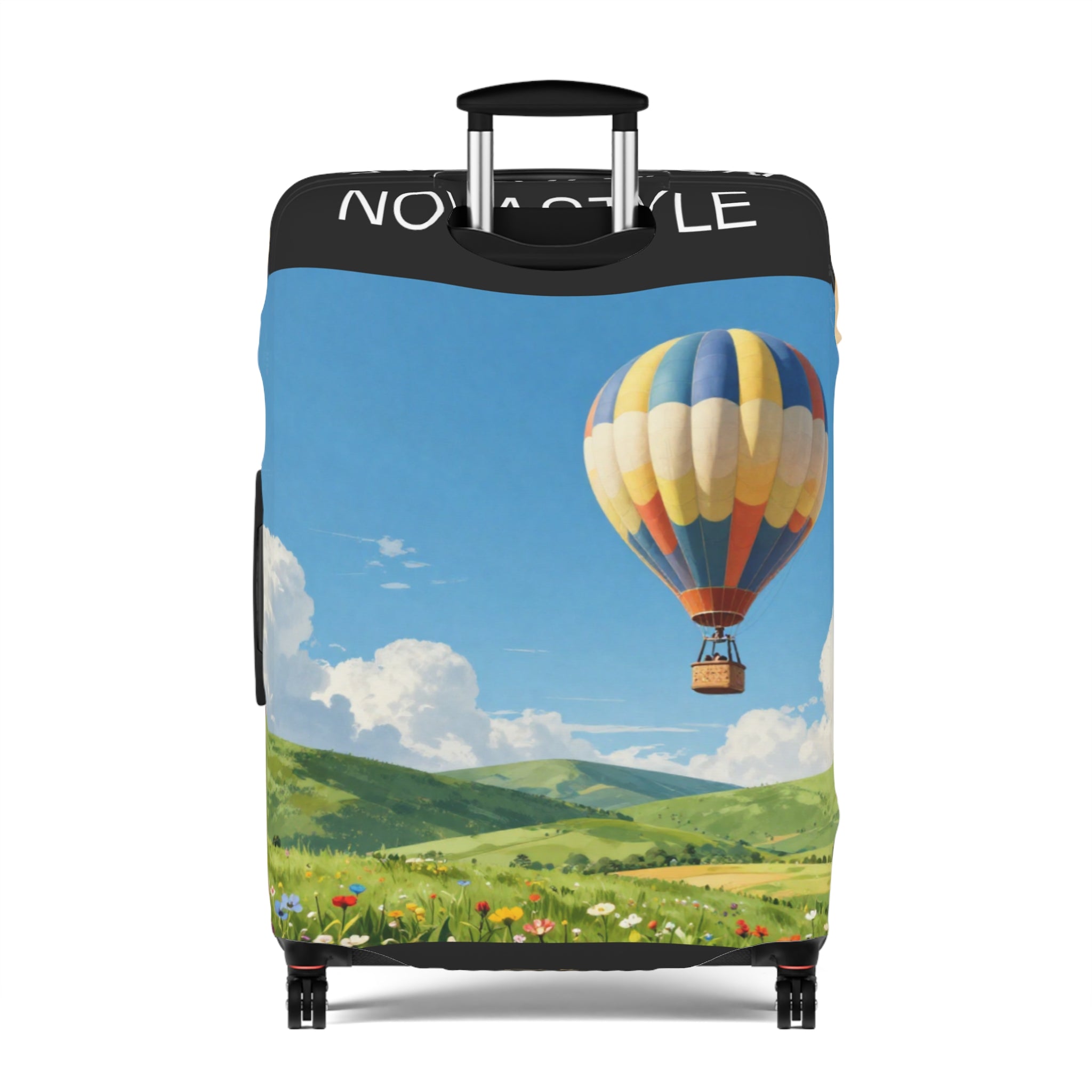 Desert & Hot Air Balloon Luggage Cover – Scenic Travel Suitcase Protector