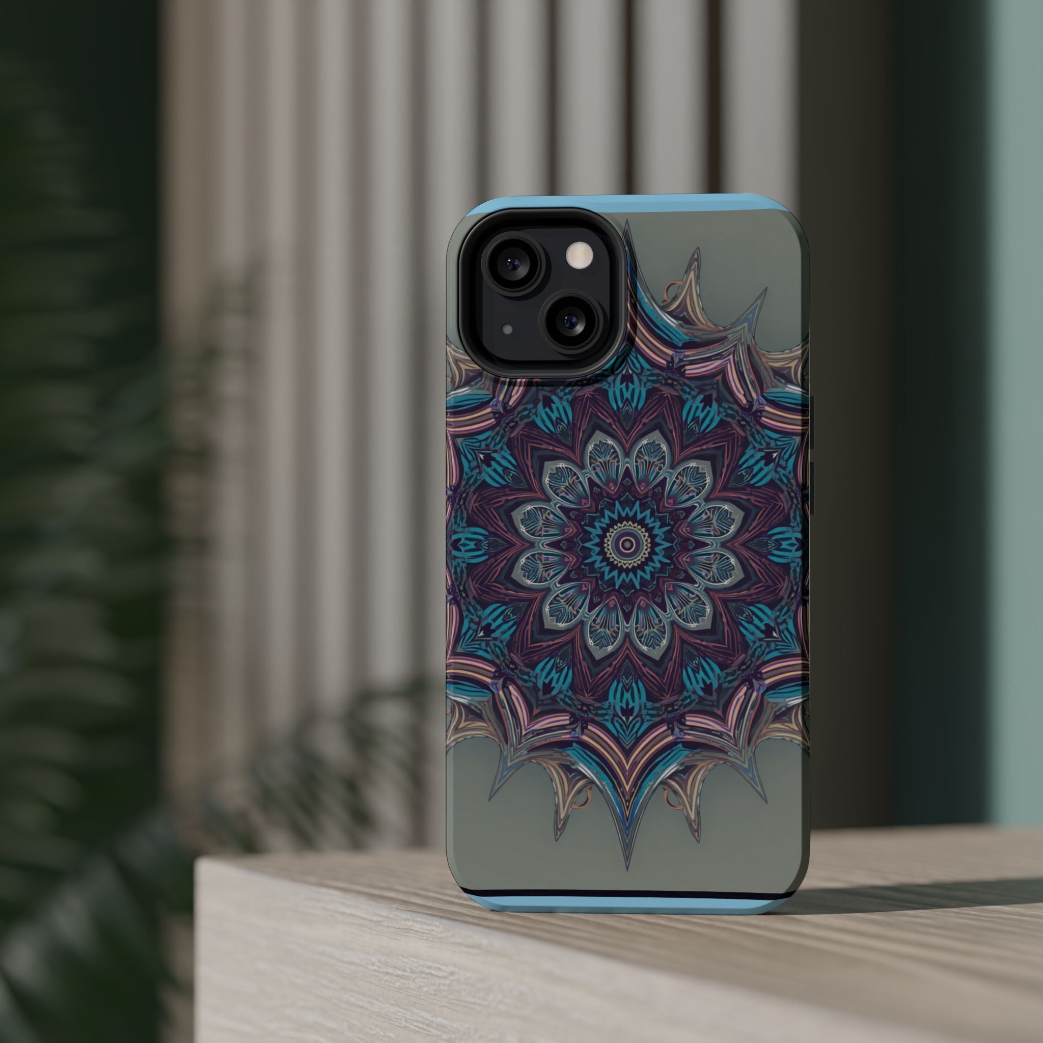 Phone Case — Blue Purple Mandala Magnetic Impact-Resistant Case