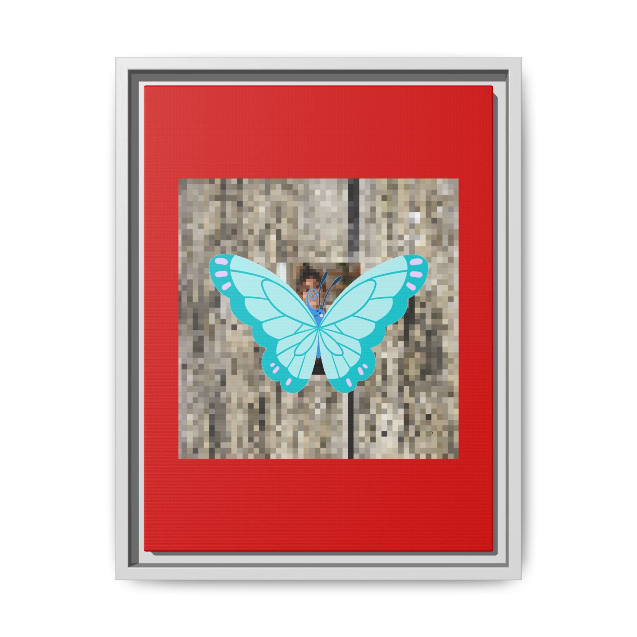 Blue Butterfly Framed Canvas Art — matte multi-color wall print, gallery view 33, NovaStyle