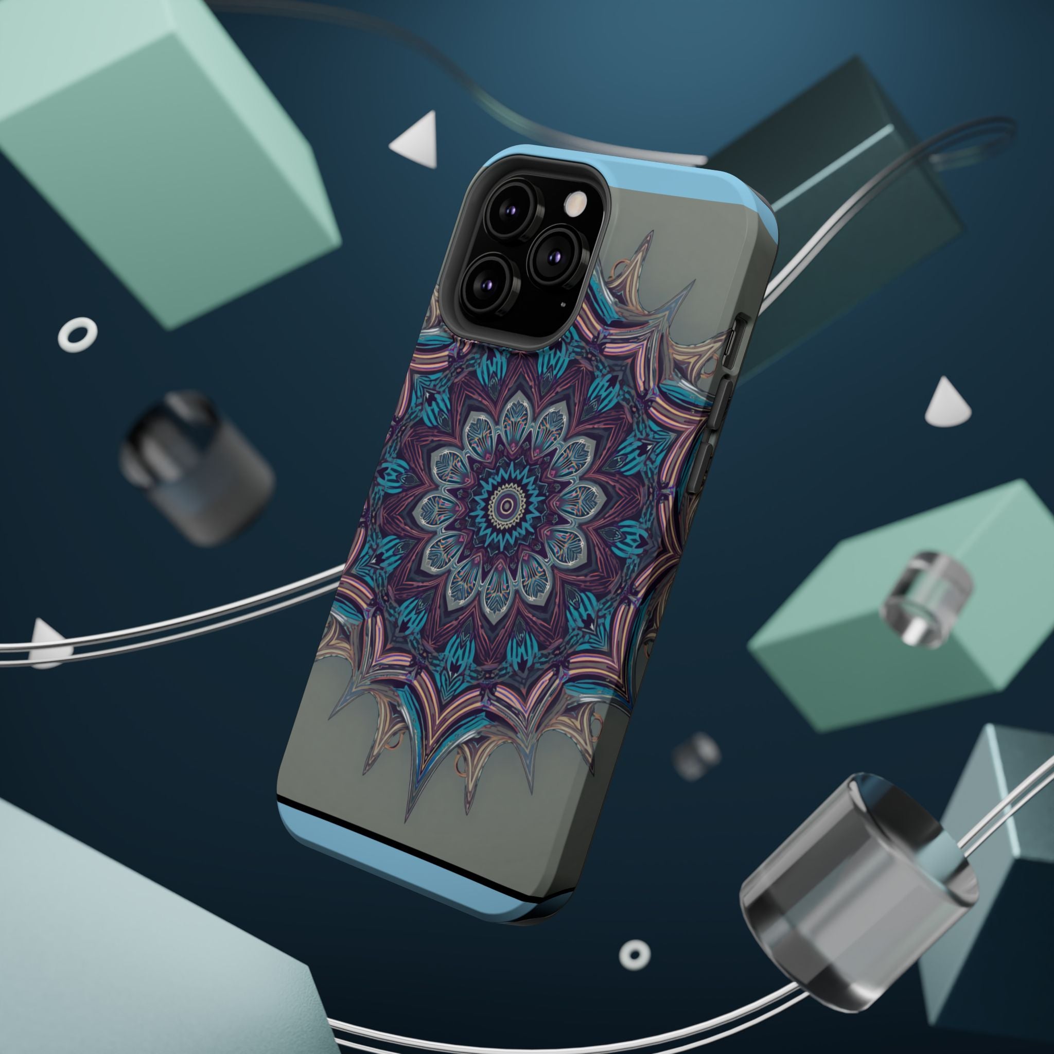 Phone Case — Blue Purple Mandala Magnetic Impact-Resistant Case