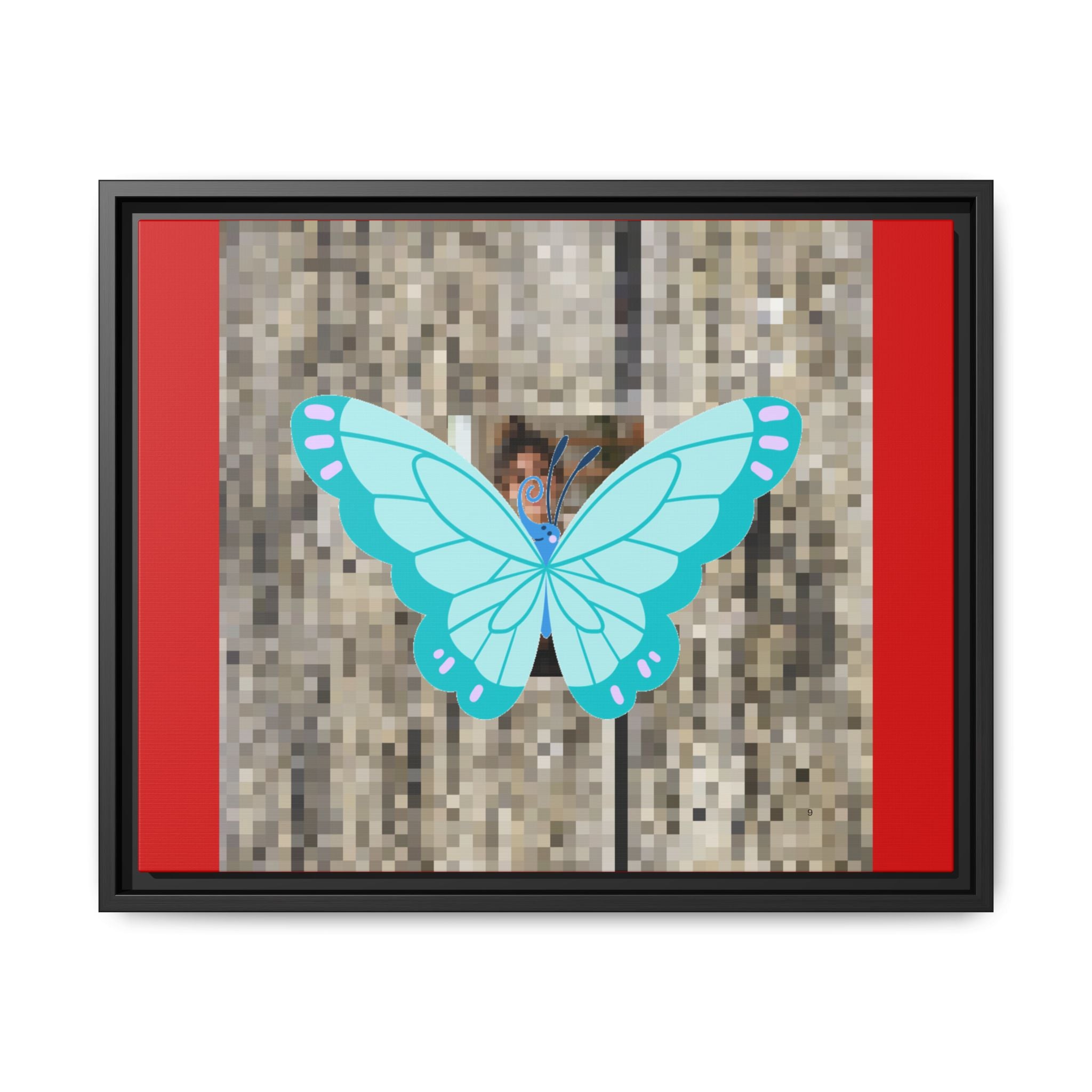 Blue Butterfly Framed Canvas Art — matte multi-color wall print, gallery view 28, NovaStyle