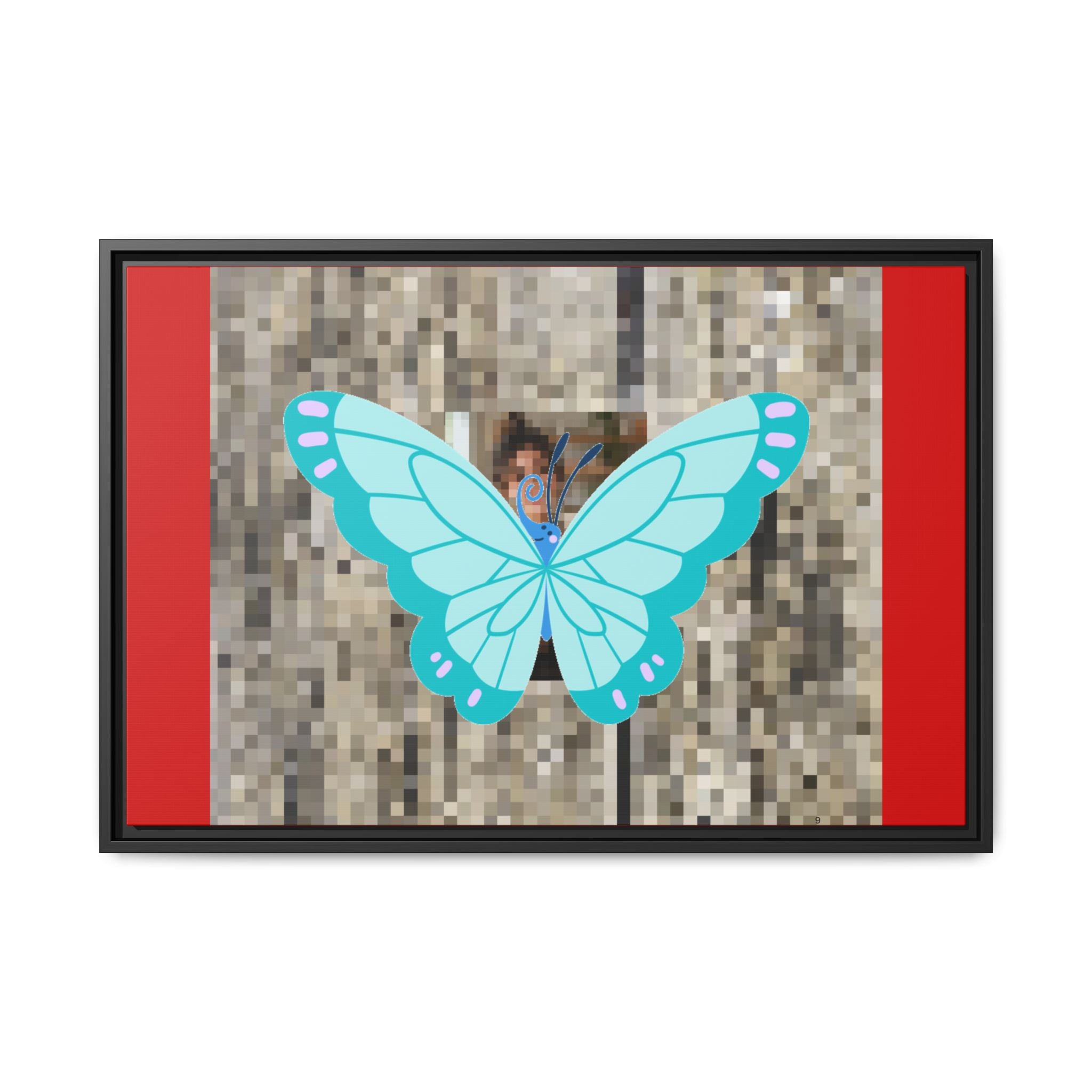 Blue Butterfly Framed Canvas Art — matte multi-color wall print, gallery view 20, NovaStyle