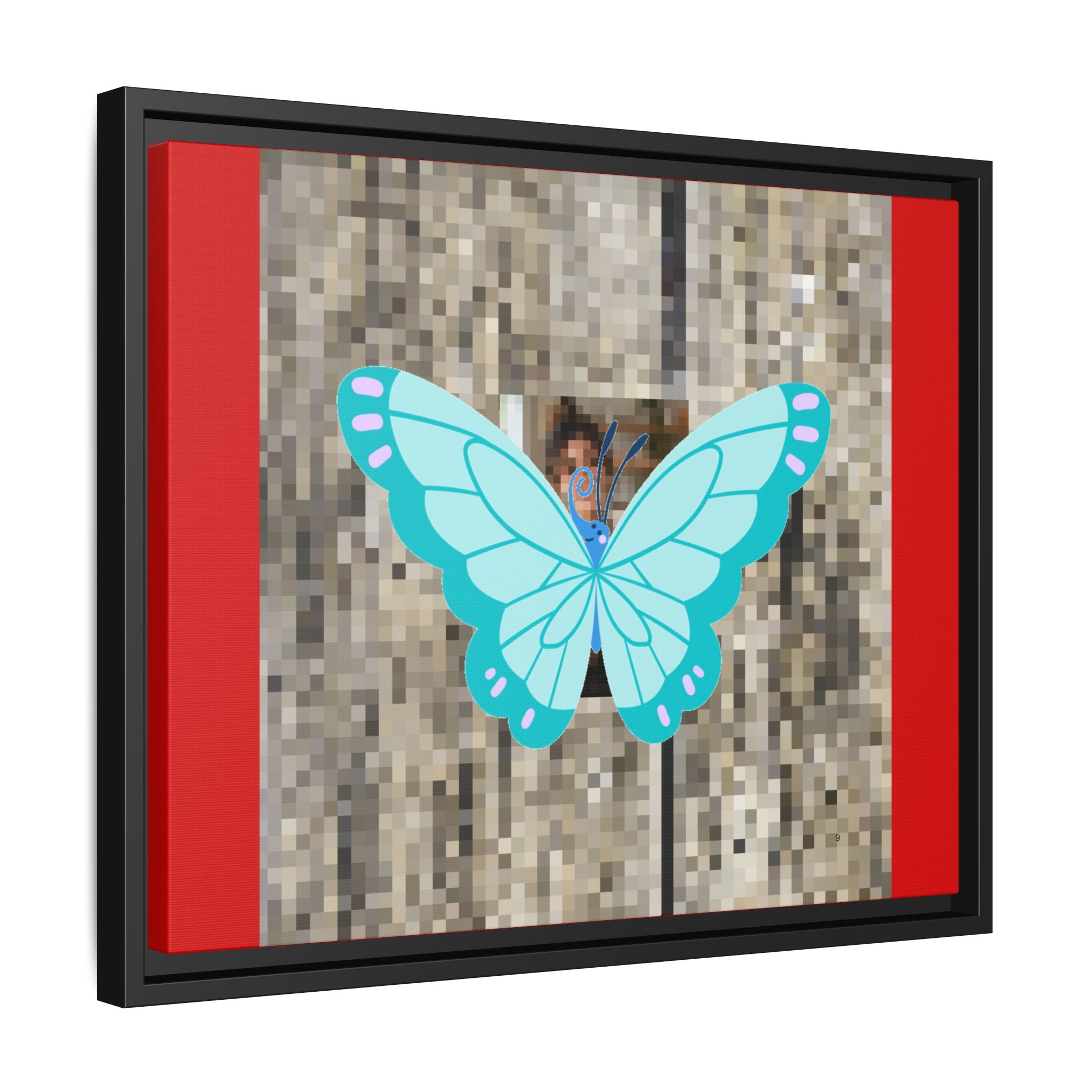 Blue Butterfly Framed Canvas