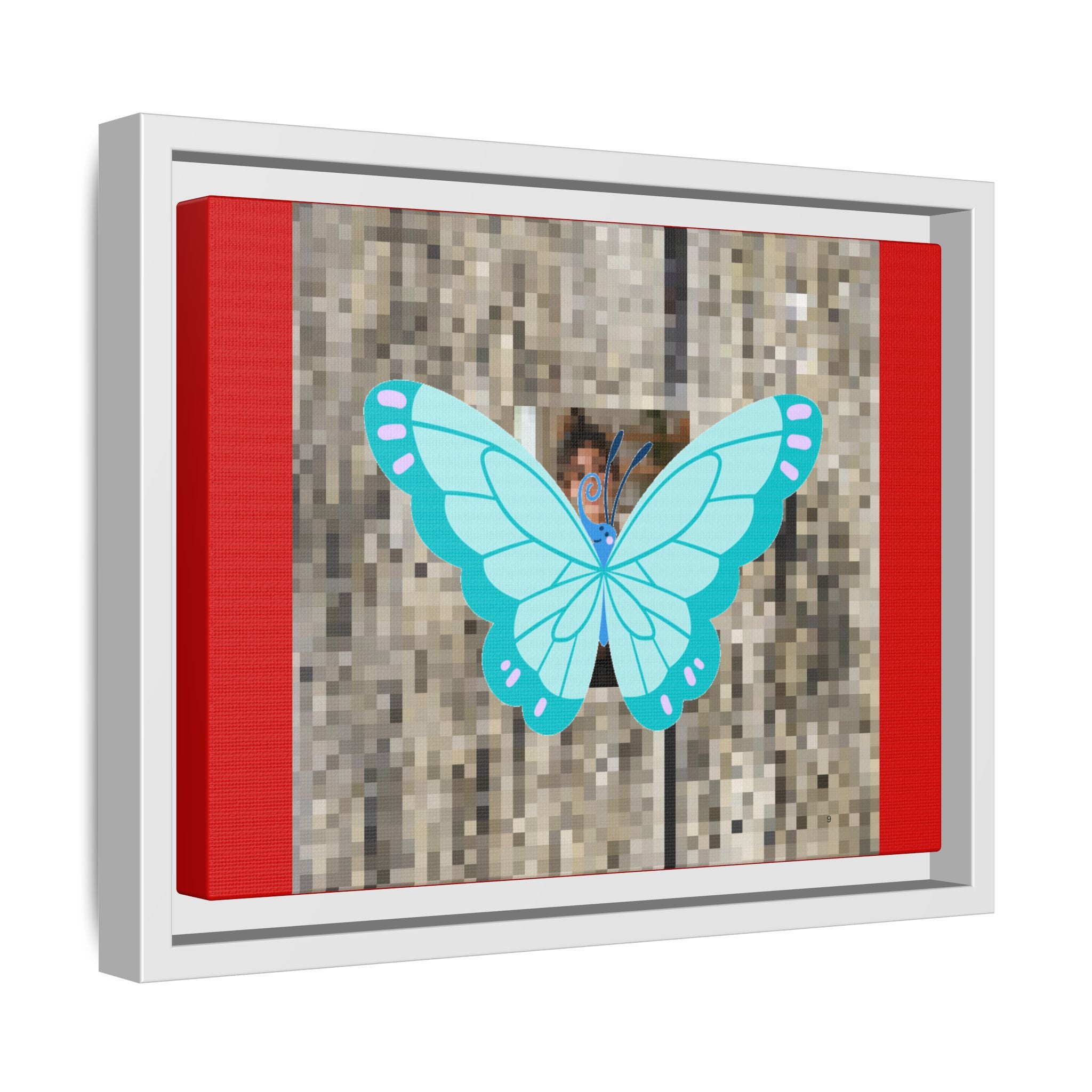 Blue Butterfly Framed Canvas