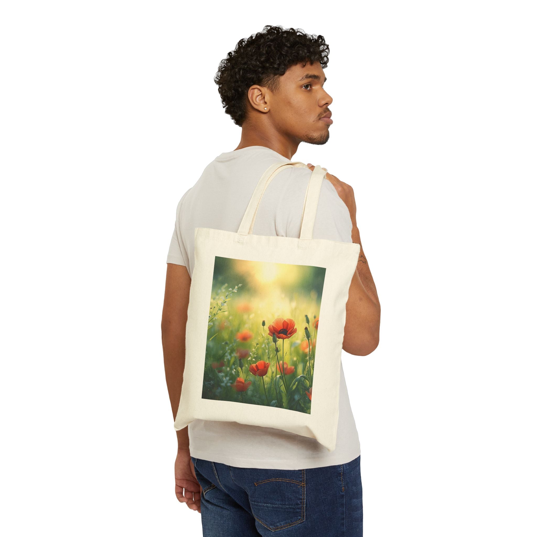 Canvas Tote Bag — Seaside Gull & Sunlit Poppies Art Prints