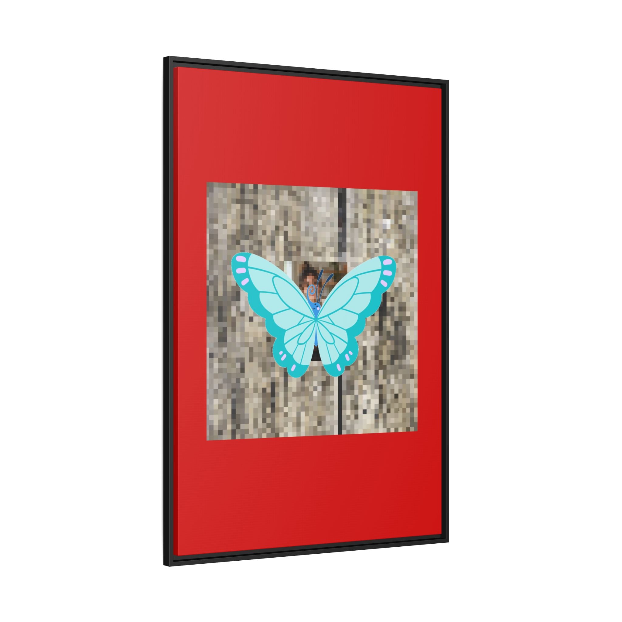 Blue Butterfly Framed Canvas