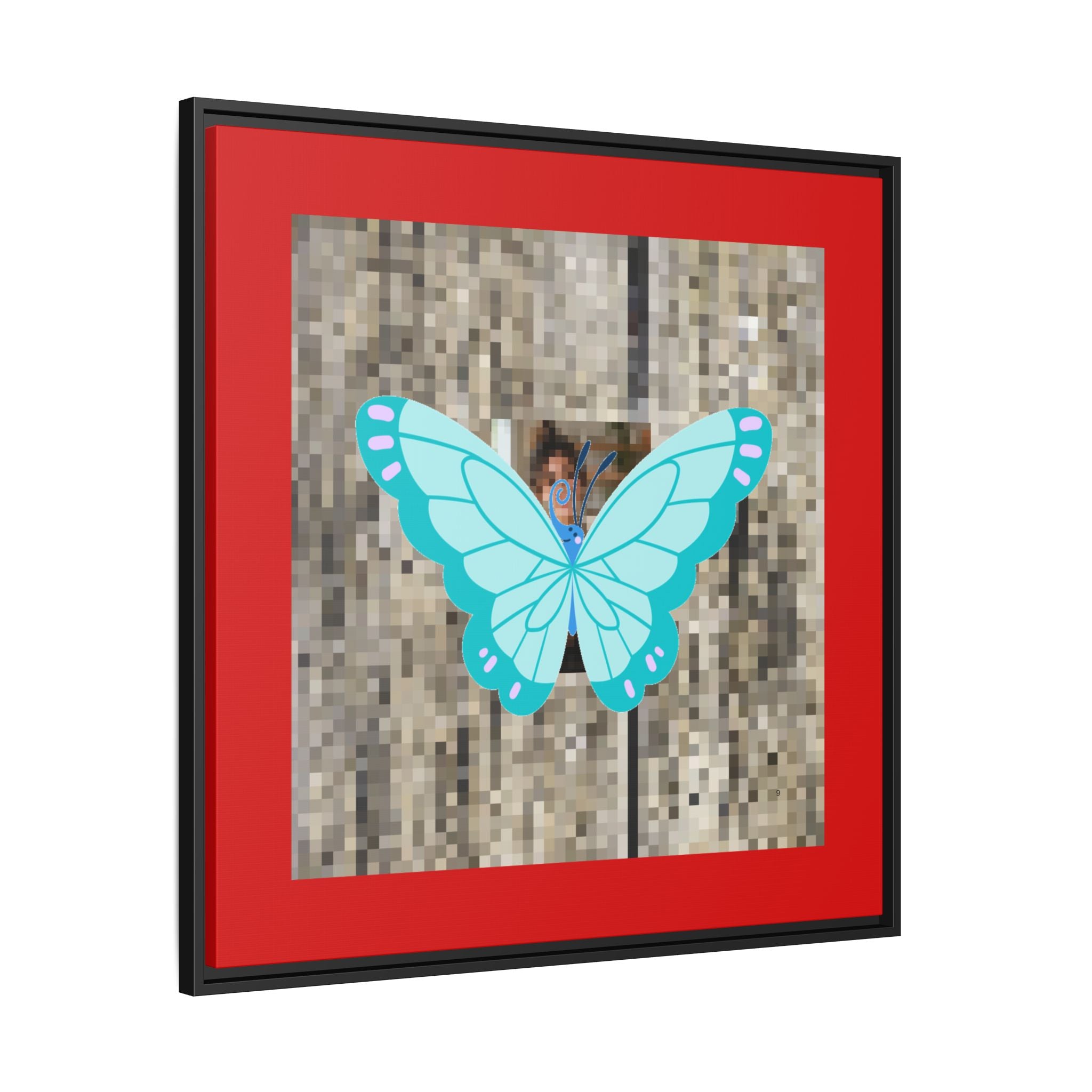 Blue Butterfly Framed Canvas