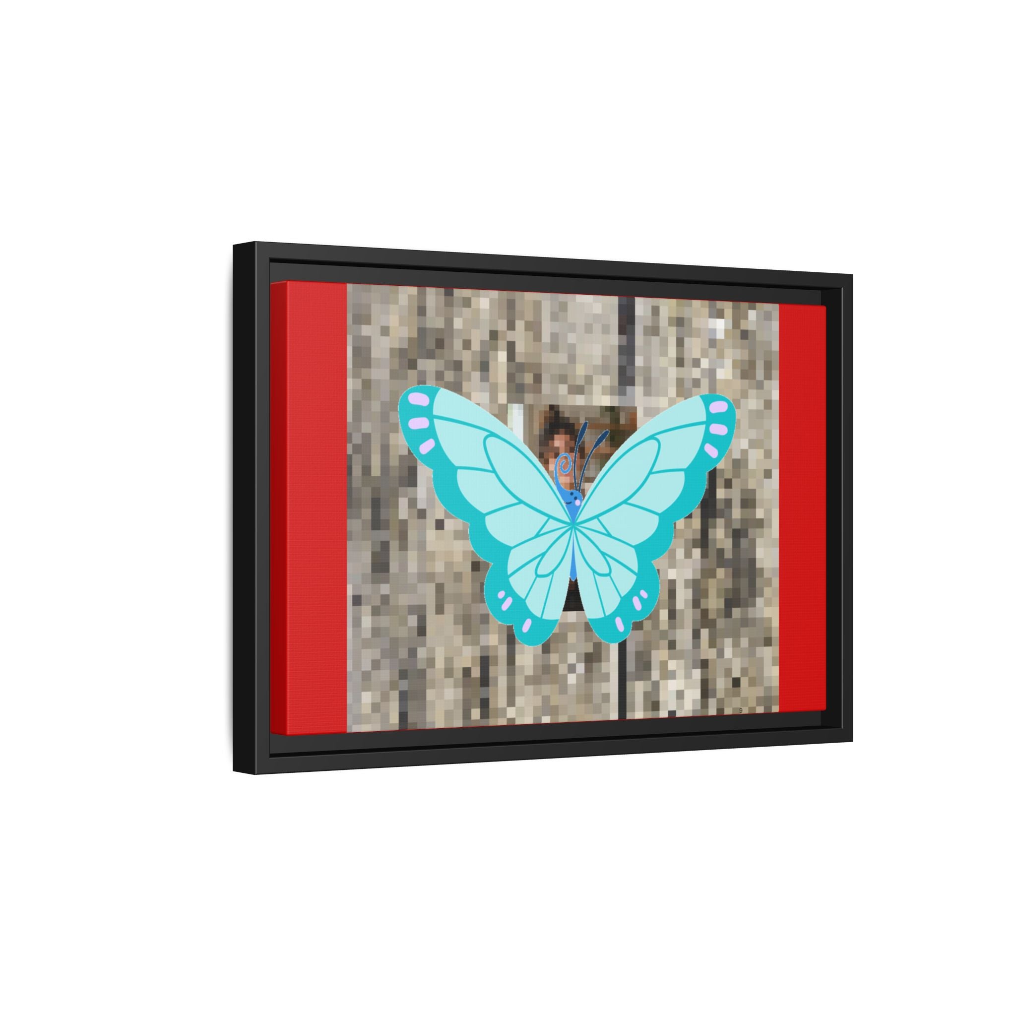 Blue Butterfly Framed Canvas