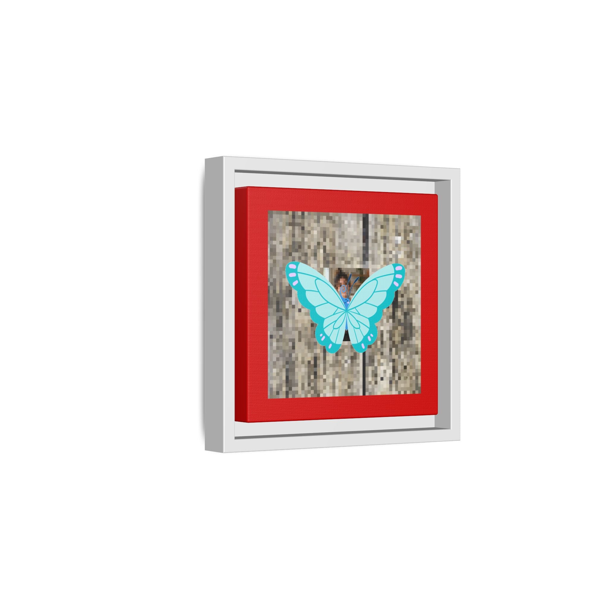 Blue Butterfly Framed Canvas