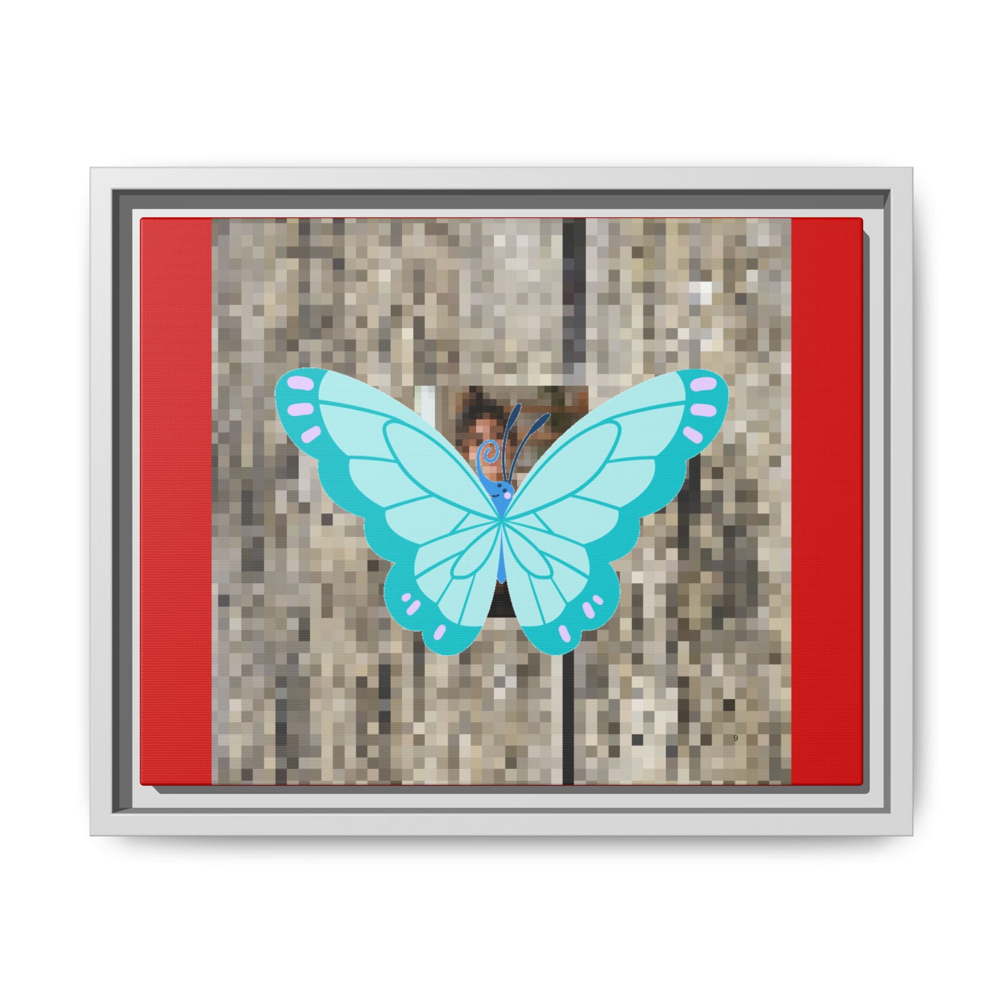 Blue Butterfly Framed Canvas Art — matte multi-color wall print, gallery view 44, NovaStyle
