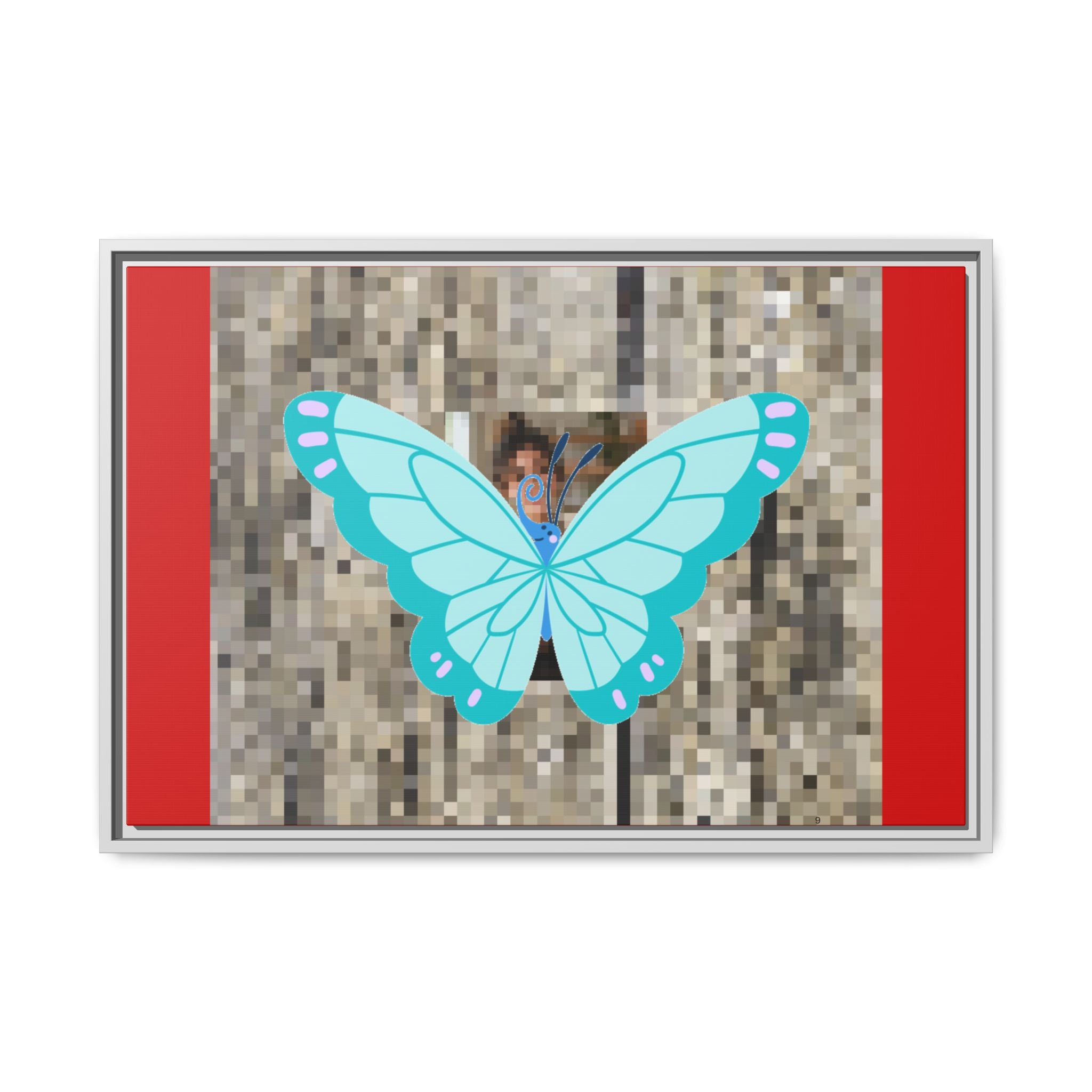 Blue Butterfly Framed Canvas Art — matte multi-color wall print, gallery view 21, NovaStyle