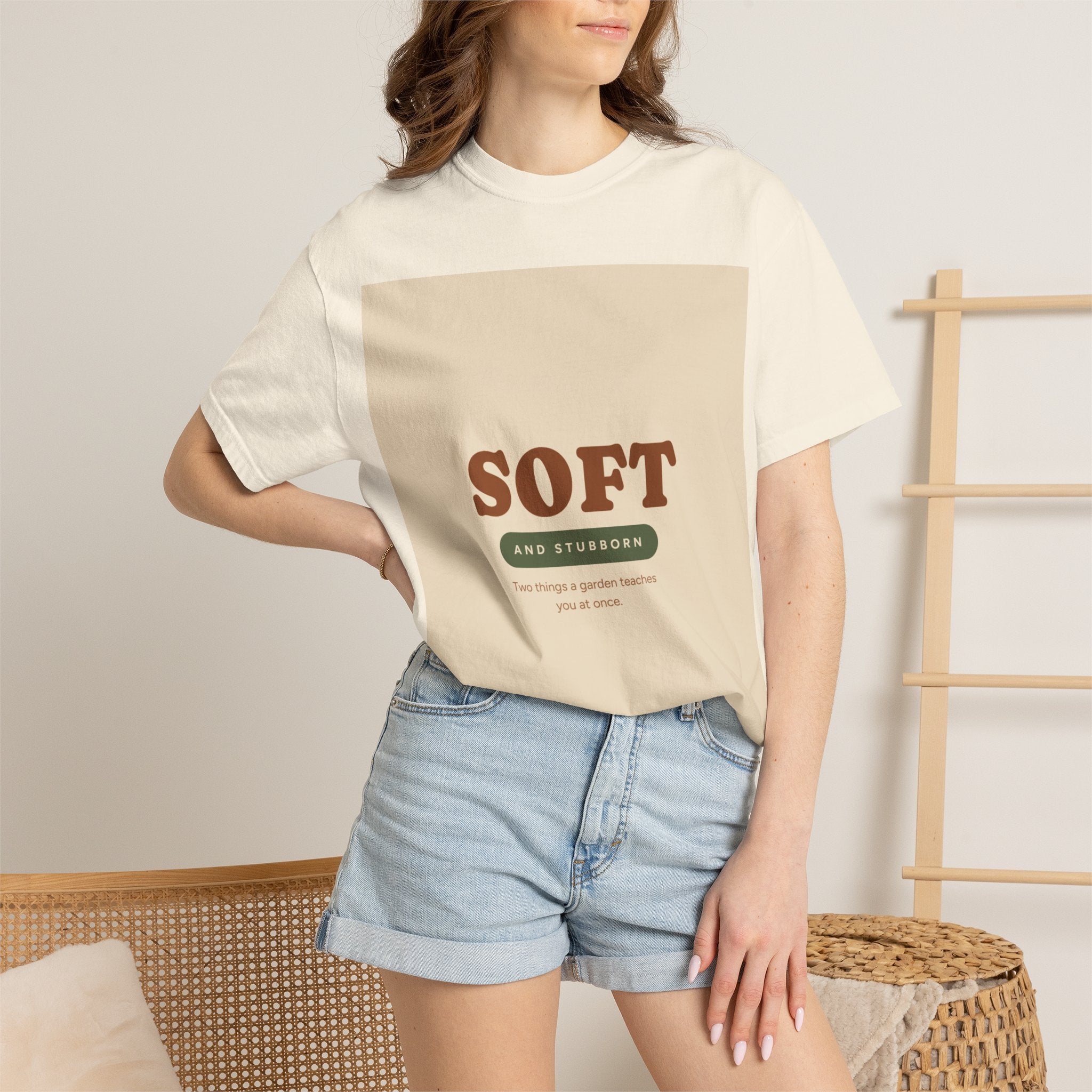 Soft and Stubborn T-Shirt — Retro Cream Graphic Tee