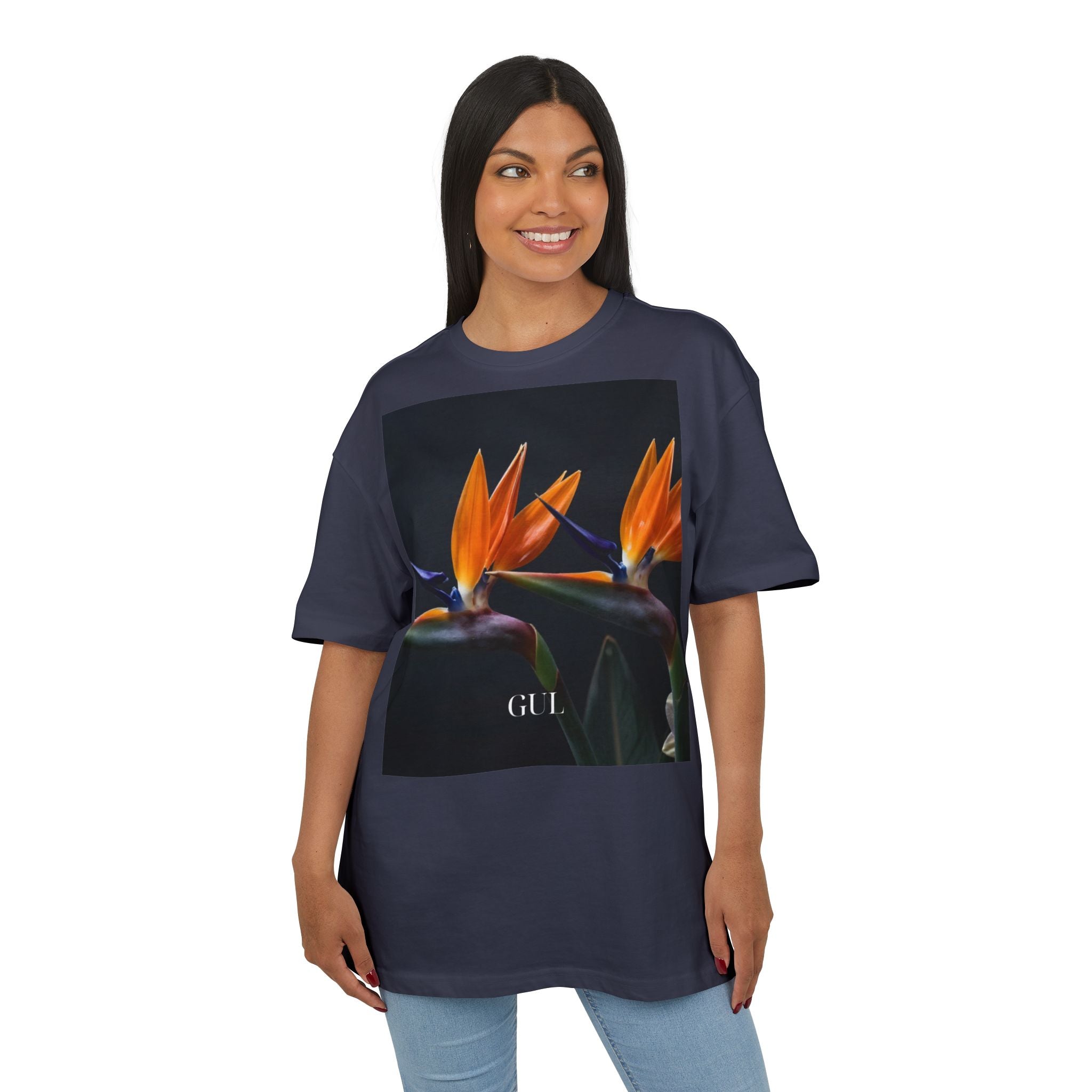 Botanical Night Tee — Bird of Paradise & Lantern Photo Graphic T-Shirt