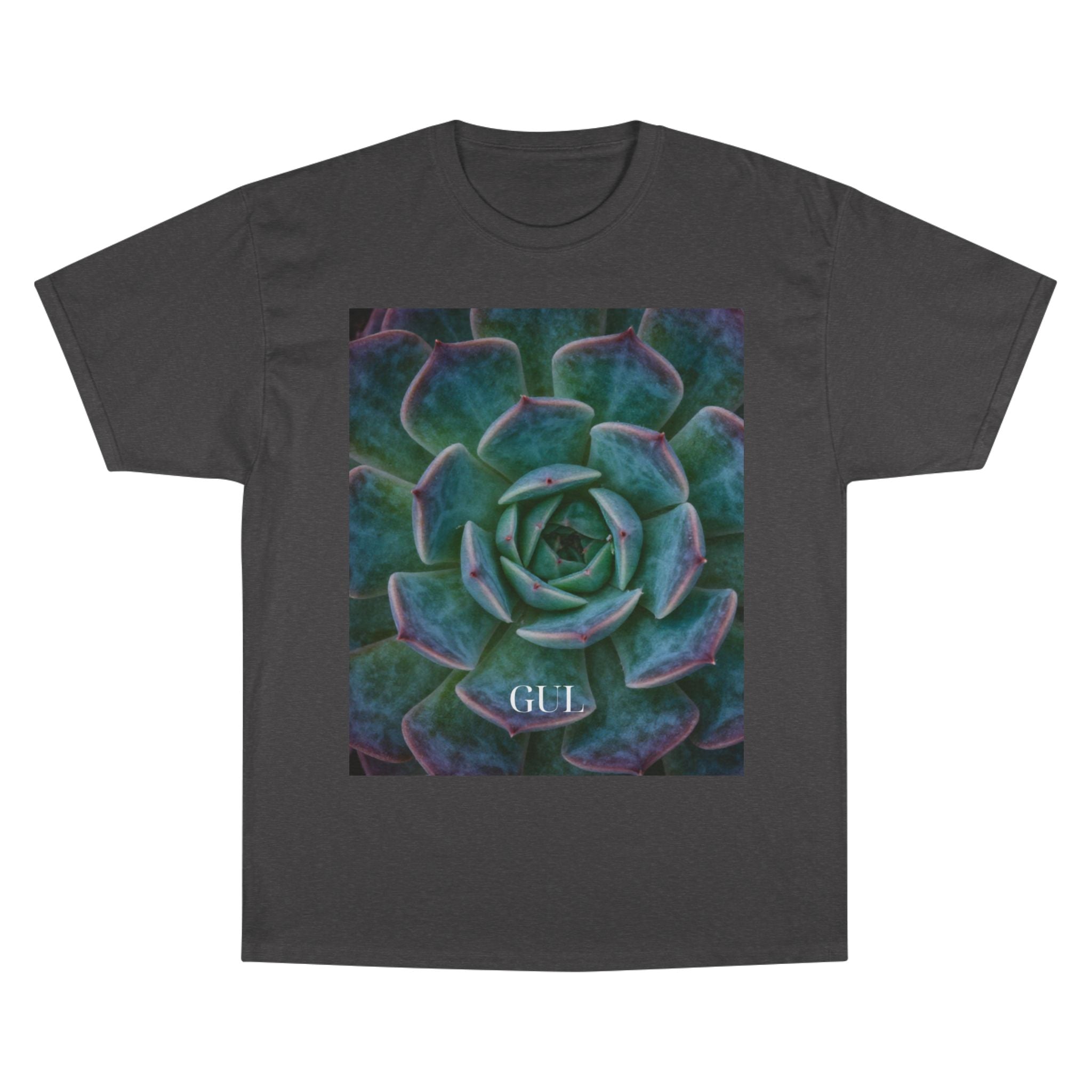 Champion Graphic T‑Shirt — Succulent & Pyramid Photo Print Tee