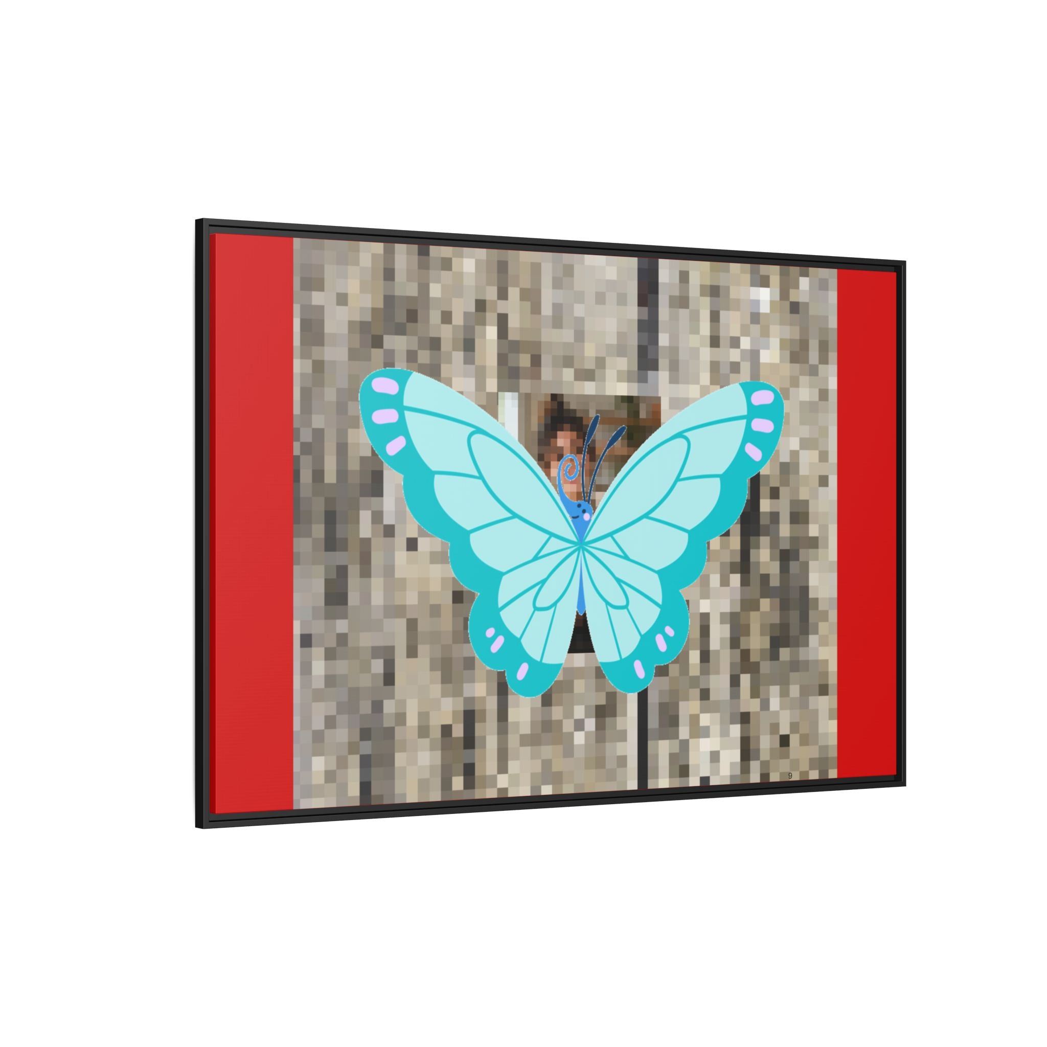 Blue Butterfly Framed Canvas