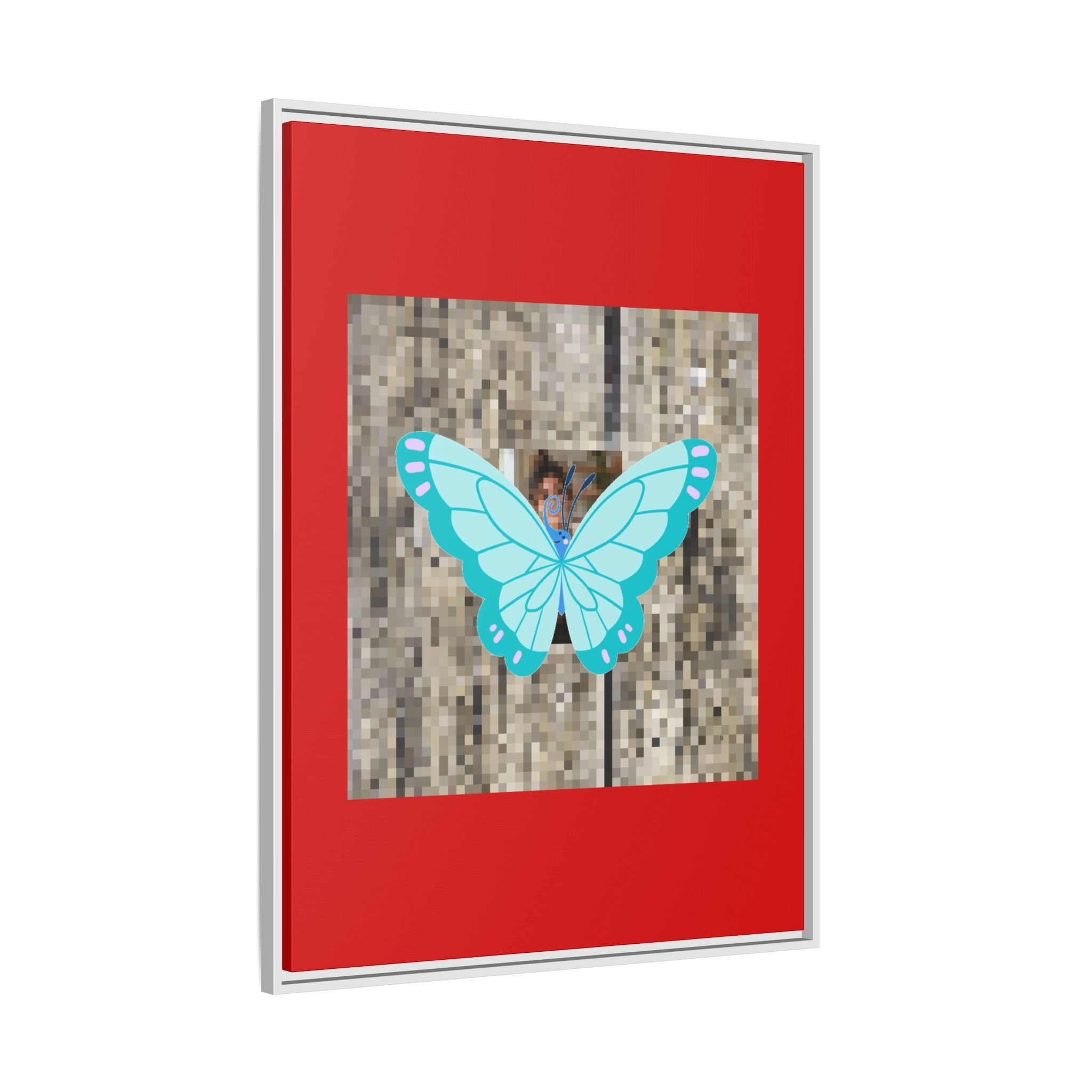Blue Butterfly Framed Canvas