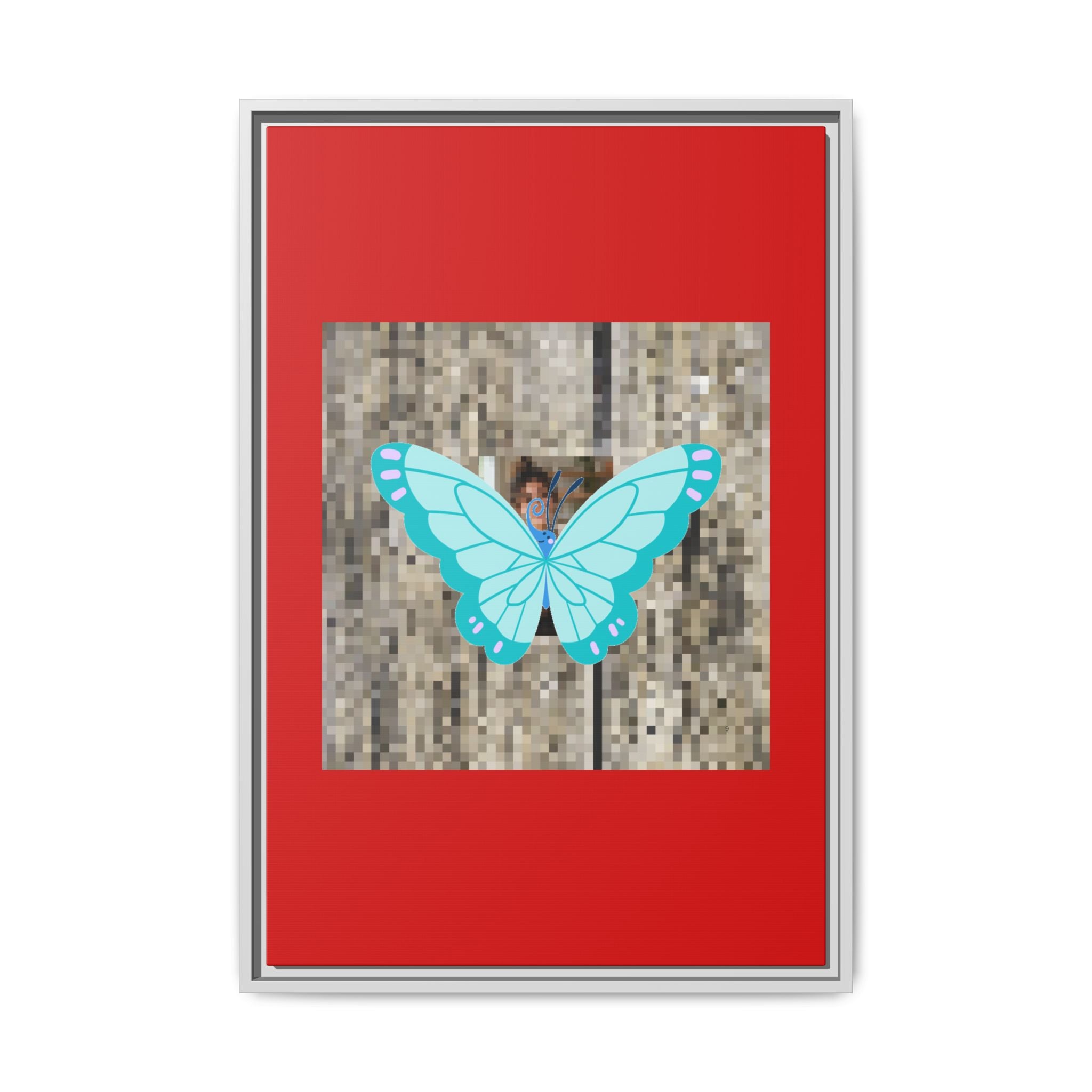 Blue Butterfly Framed Canvas