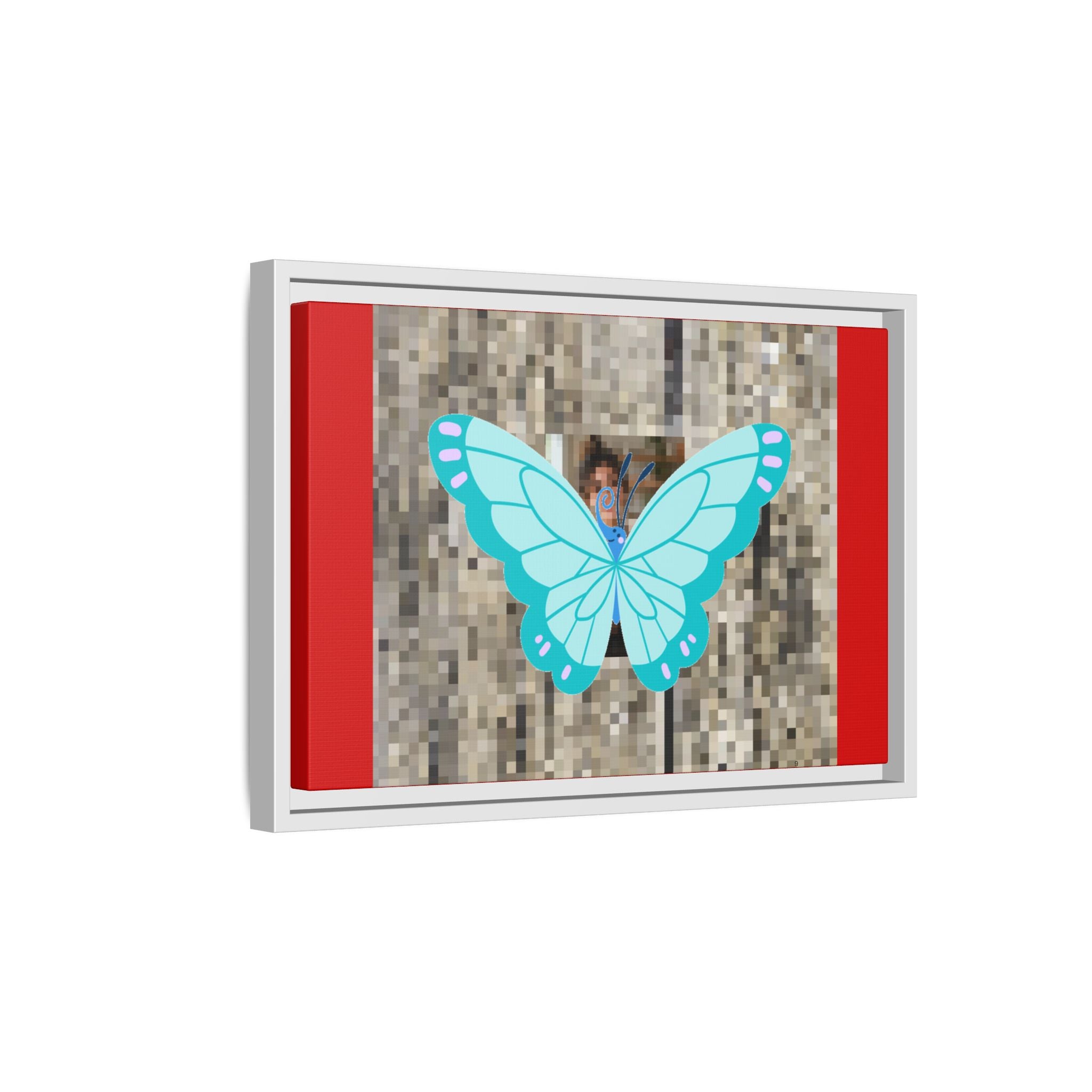 Blue Butterfly Framed Canvas