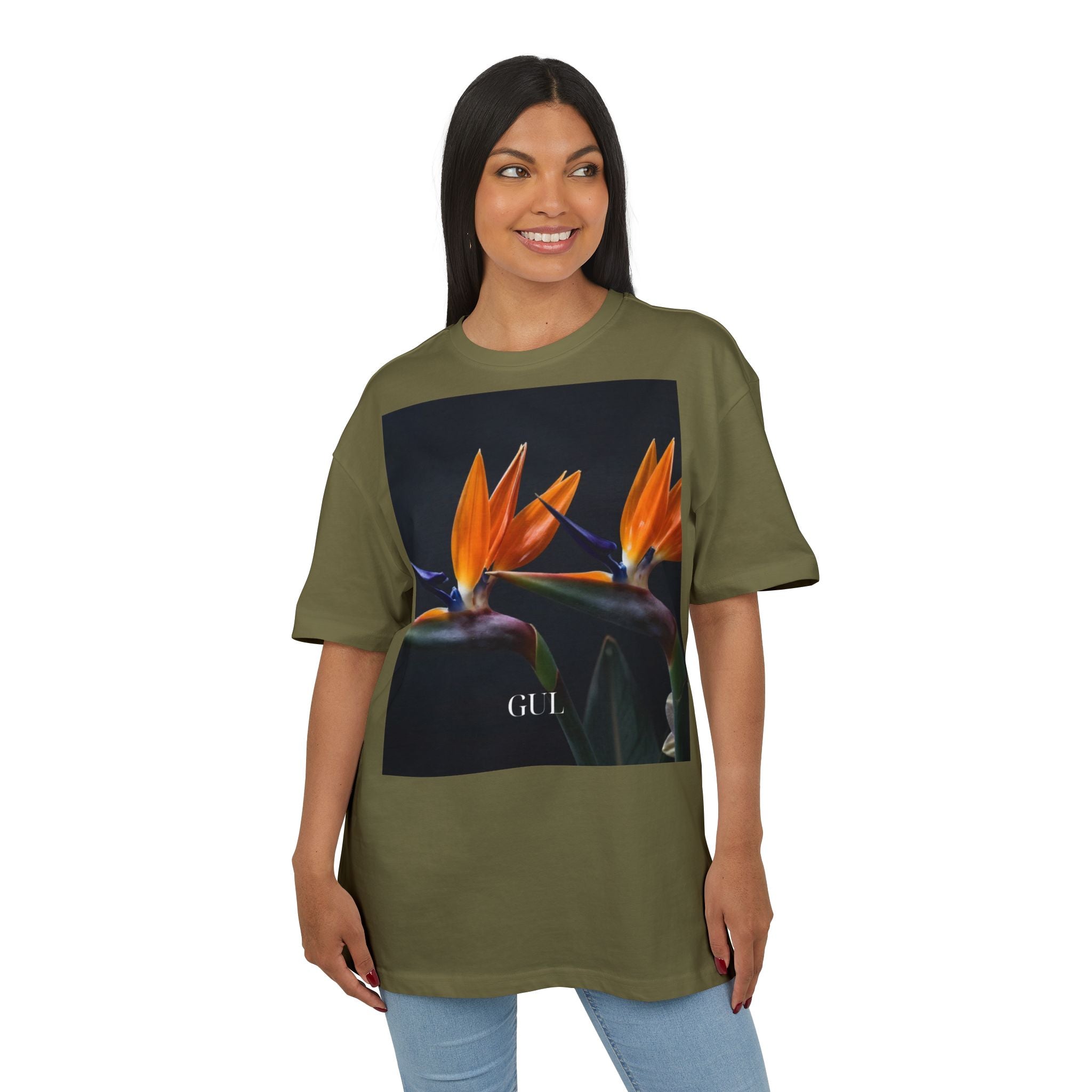 Botanical Night Tee — Bird of Paradise & Lantern Photo Graphic T-Shirt