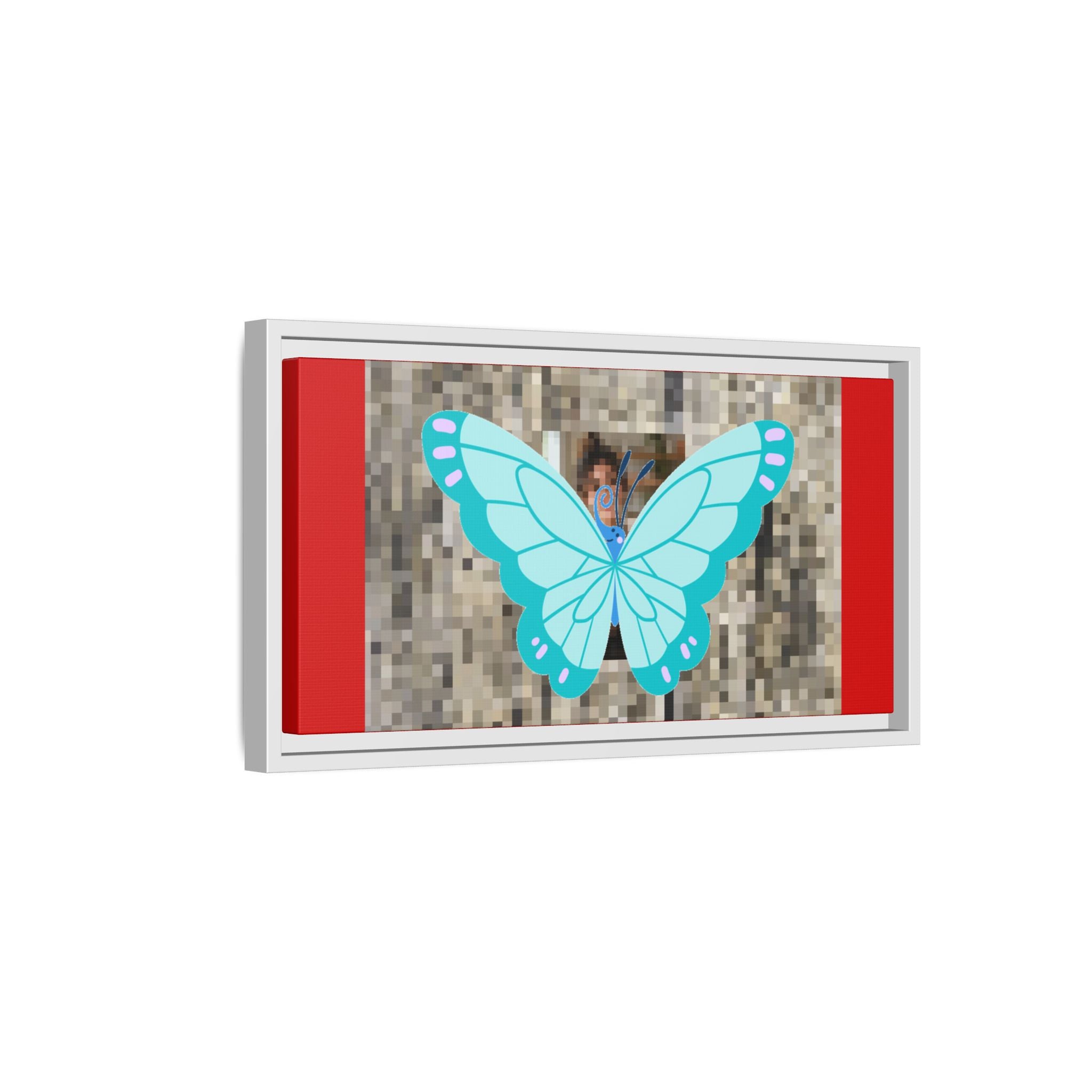 Blue Butterfly Framed Canvas