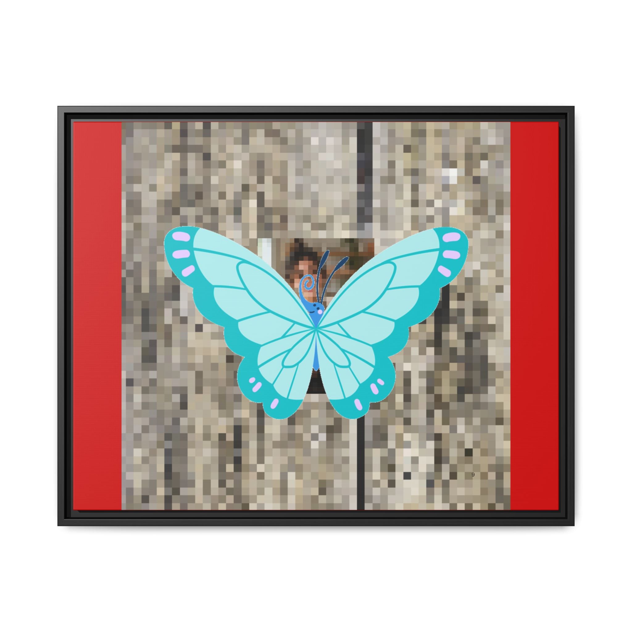 Blue Butterfly Framed Canvas