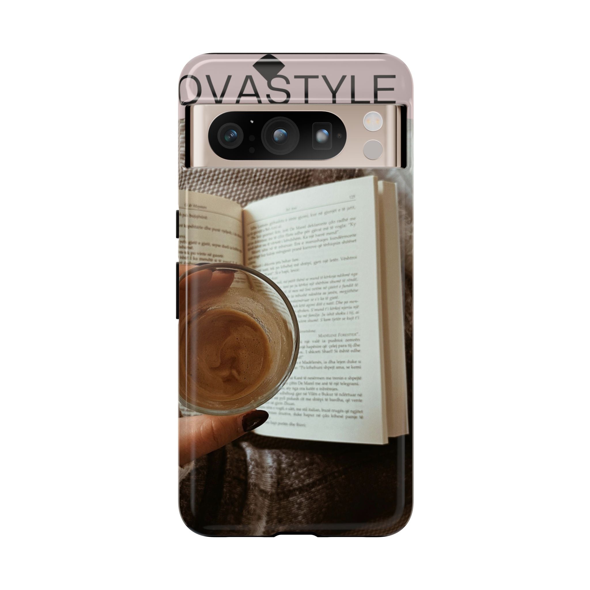 Cozy Reading Phone Case — Coffee & Book Protective Cover